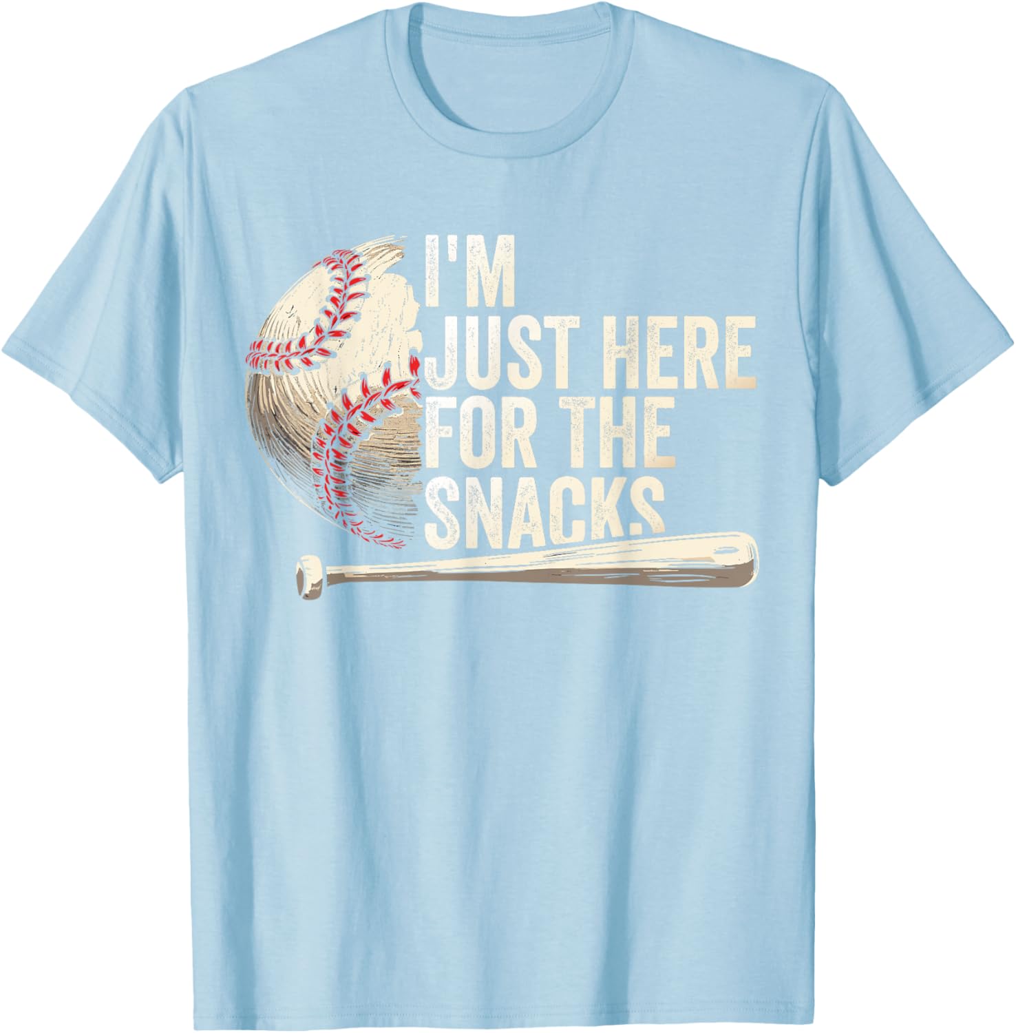 Funny Fantasy Baseball League T-Shirt I'm Just Here For The Snacks - 7