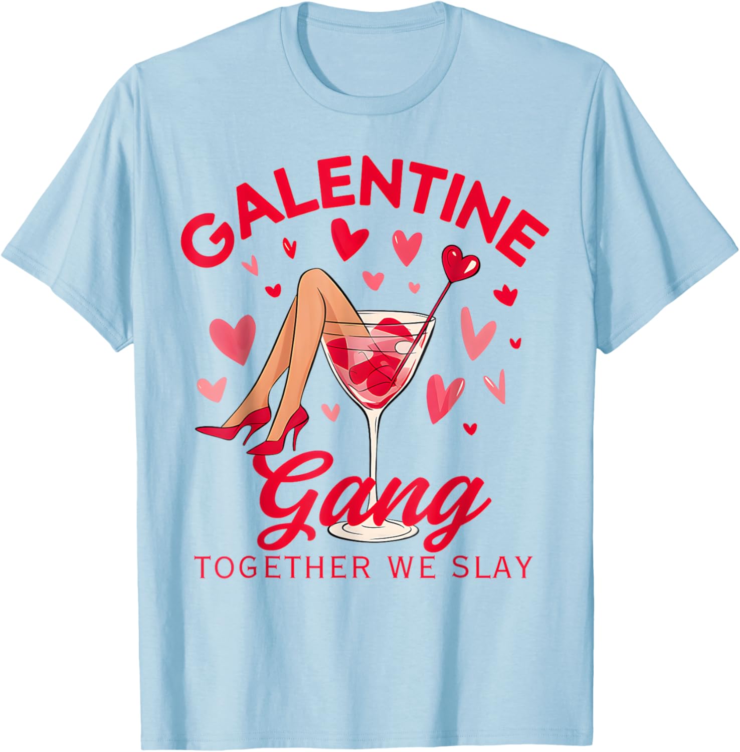 Galentine Gang Together We Slay Valentine's Day T-Shirt for Women and Girls - 2