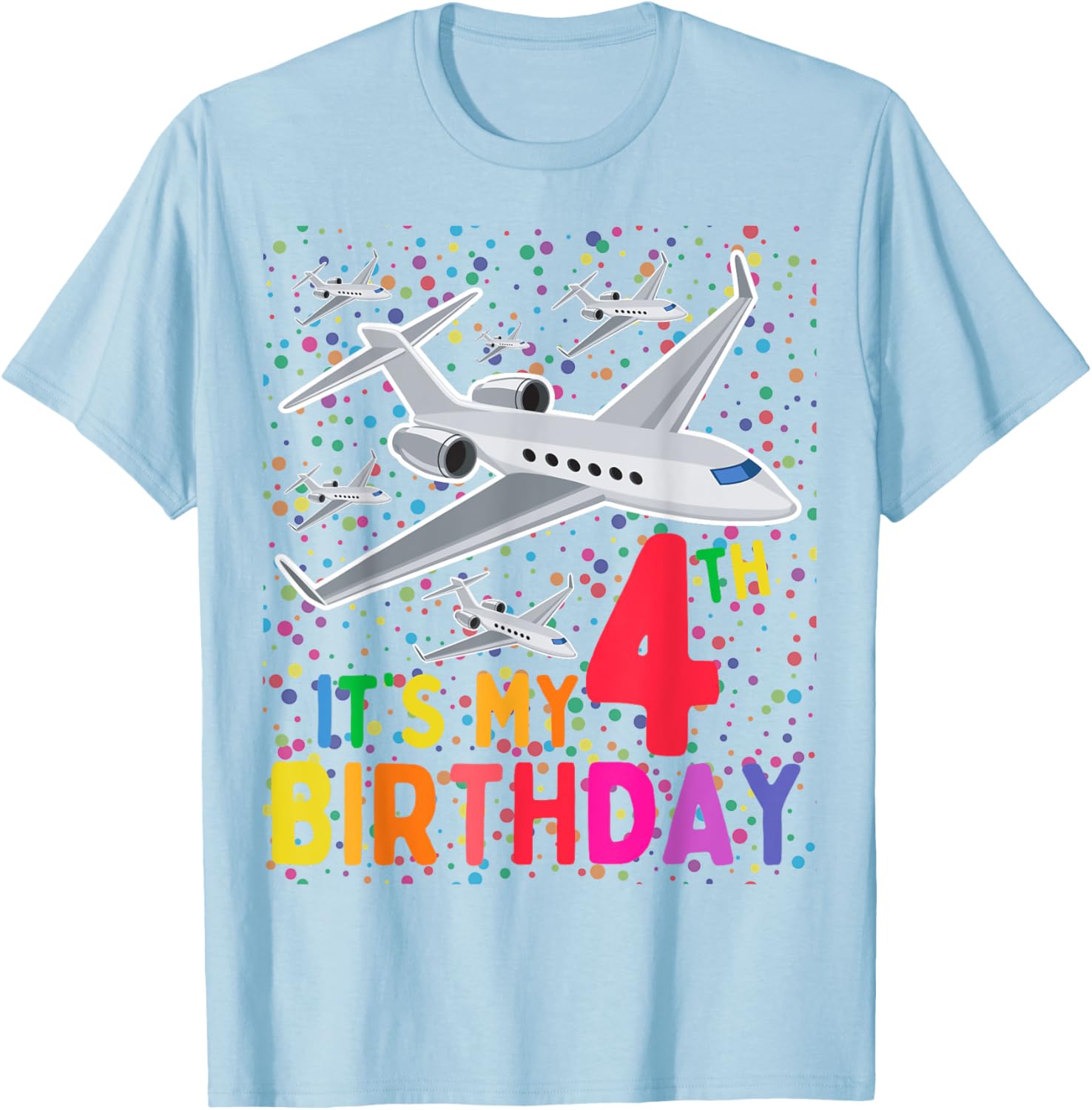 Its My 4th Birthday Airplane T-Shirt for Boys and Girls Fun Gift - 16