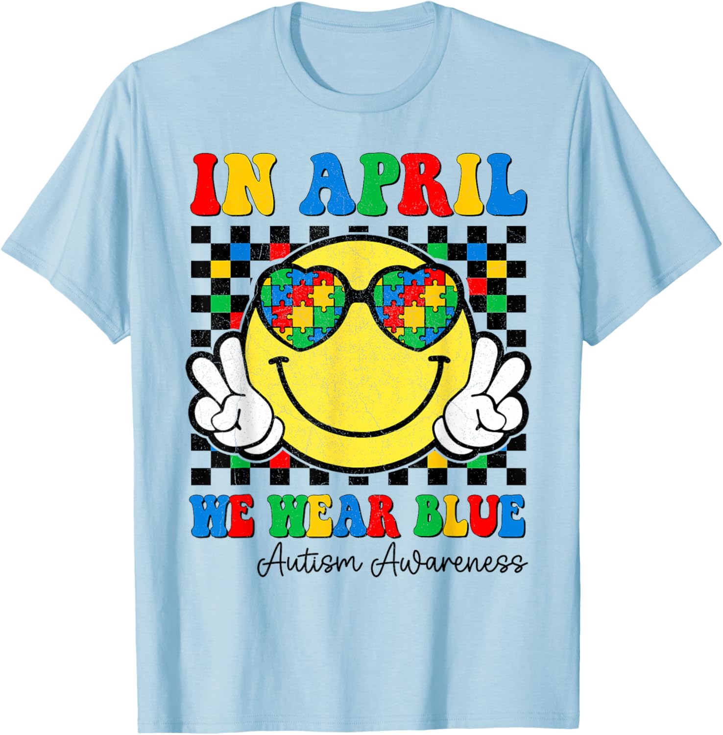 April Blue Autism Awareness T-Shirt for Boys - Kids Fashion Tee - 11