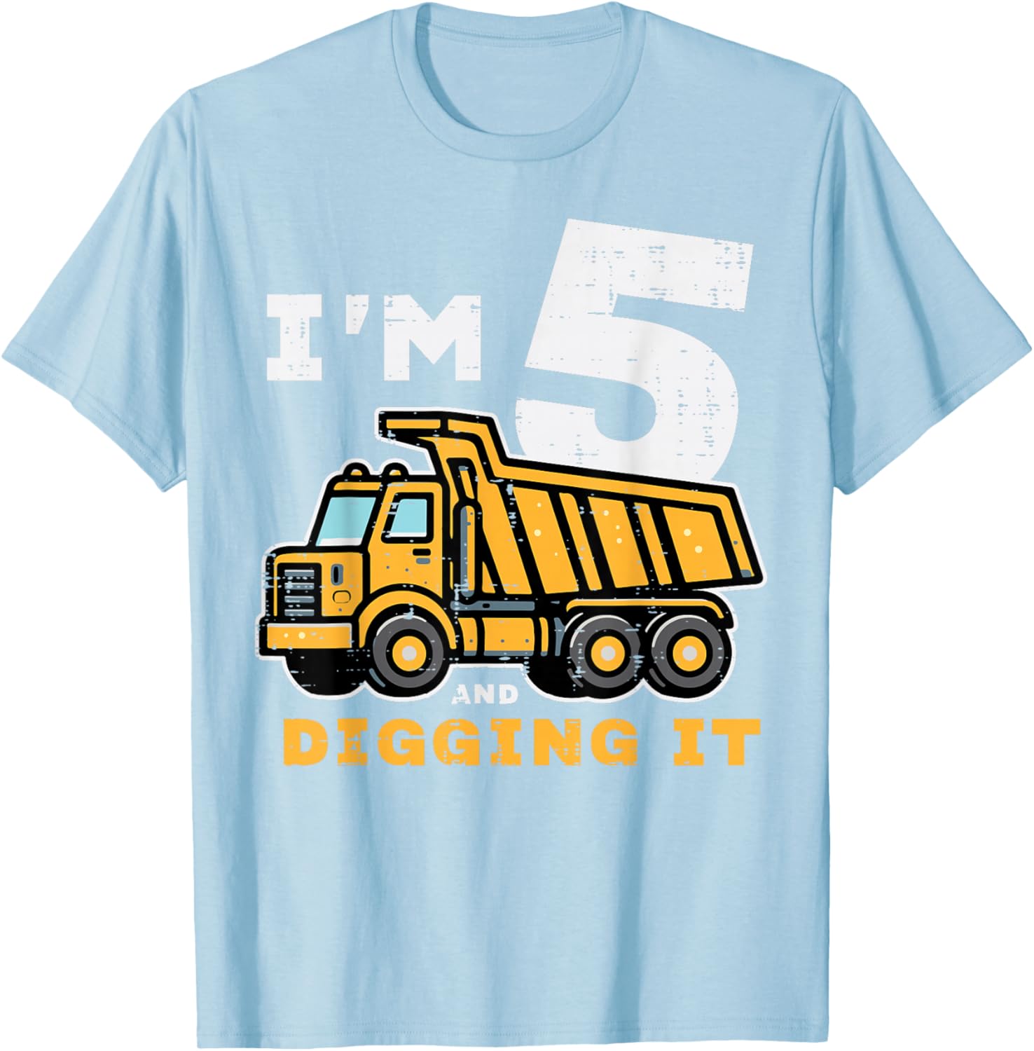 5th Birthday Dump Truck T-Shirt for Boys I’m 5 Digging It Fun Kids Tee - 21
