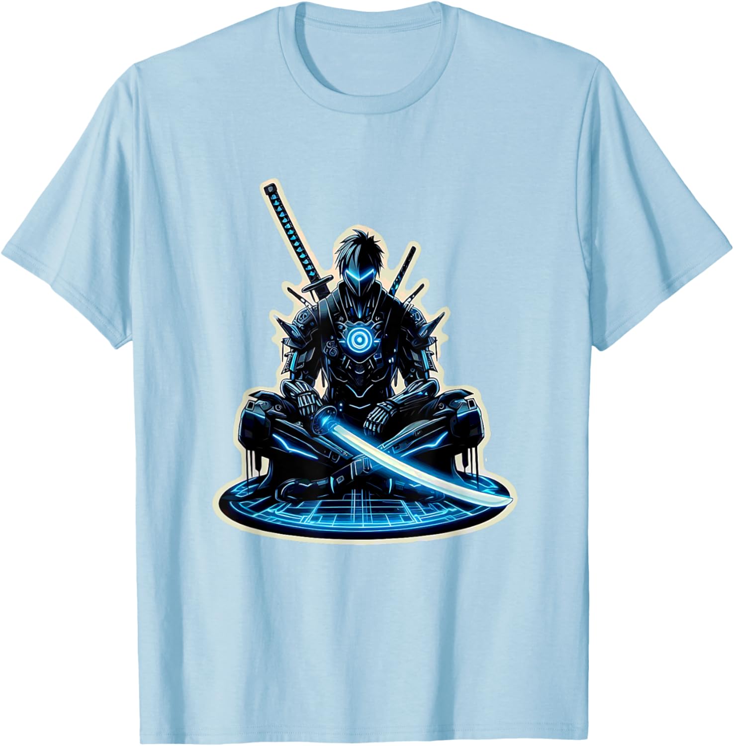 Futuristic Anime Samurai Gamer Warrior T-Shirt for Sci-Fi Fans - 17