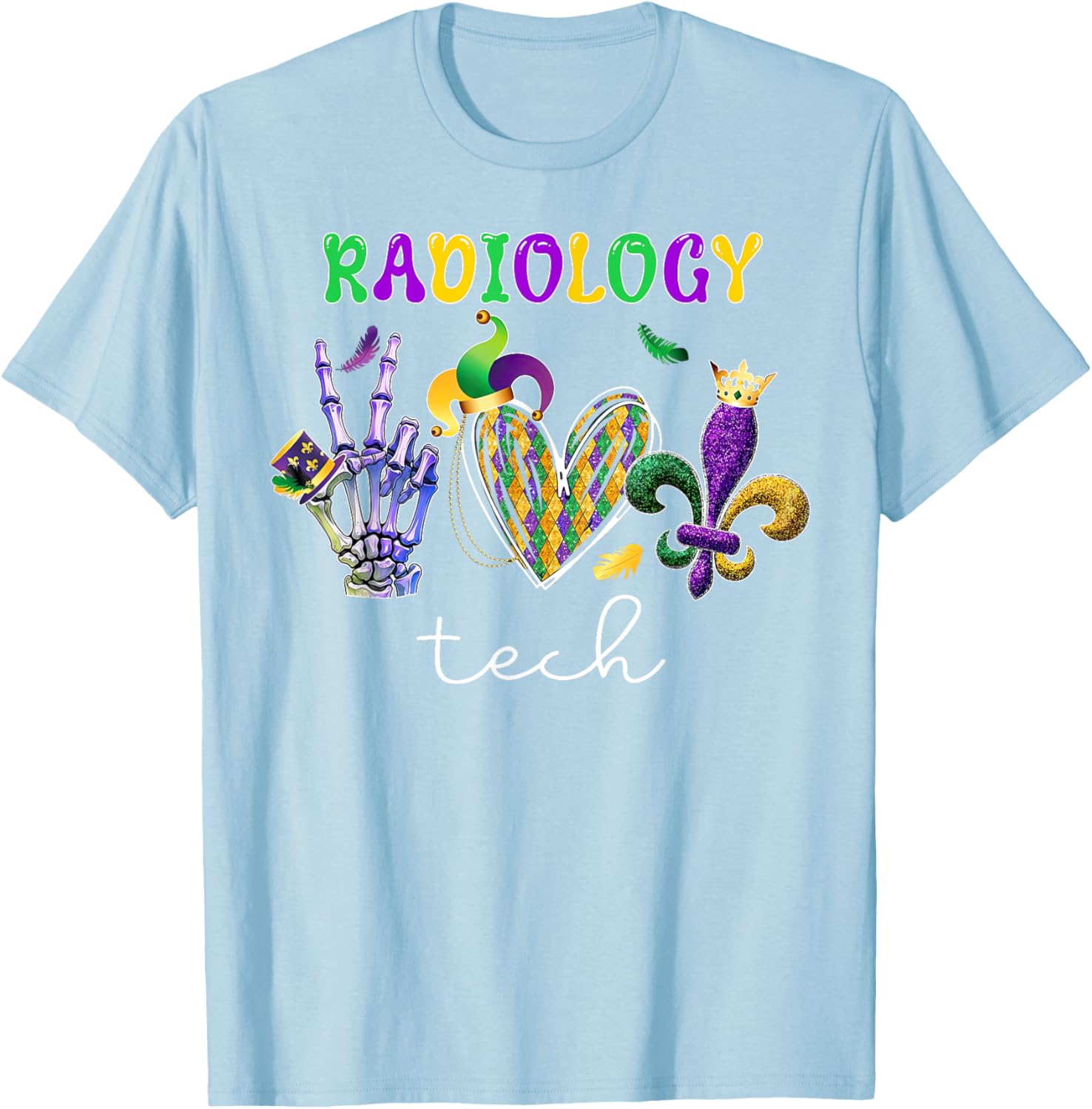 Radiology Tech Mardi Gras T-Shirt for X-Ray Technologists and Fans - 13