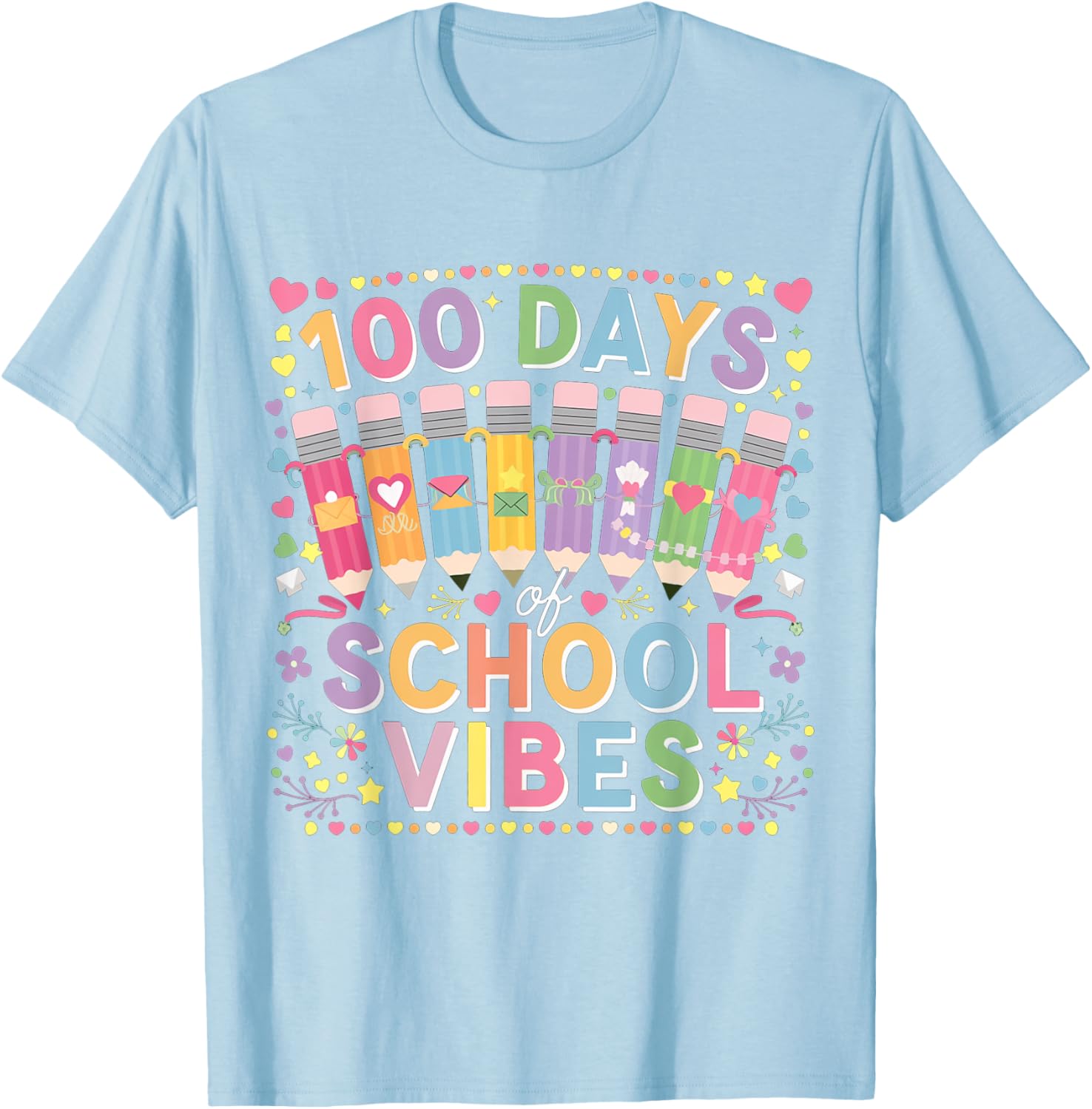 Cute Heart 100th Day of School T-Shirt for Kids Fun Celebration Wear - 18