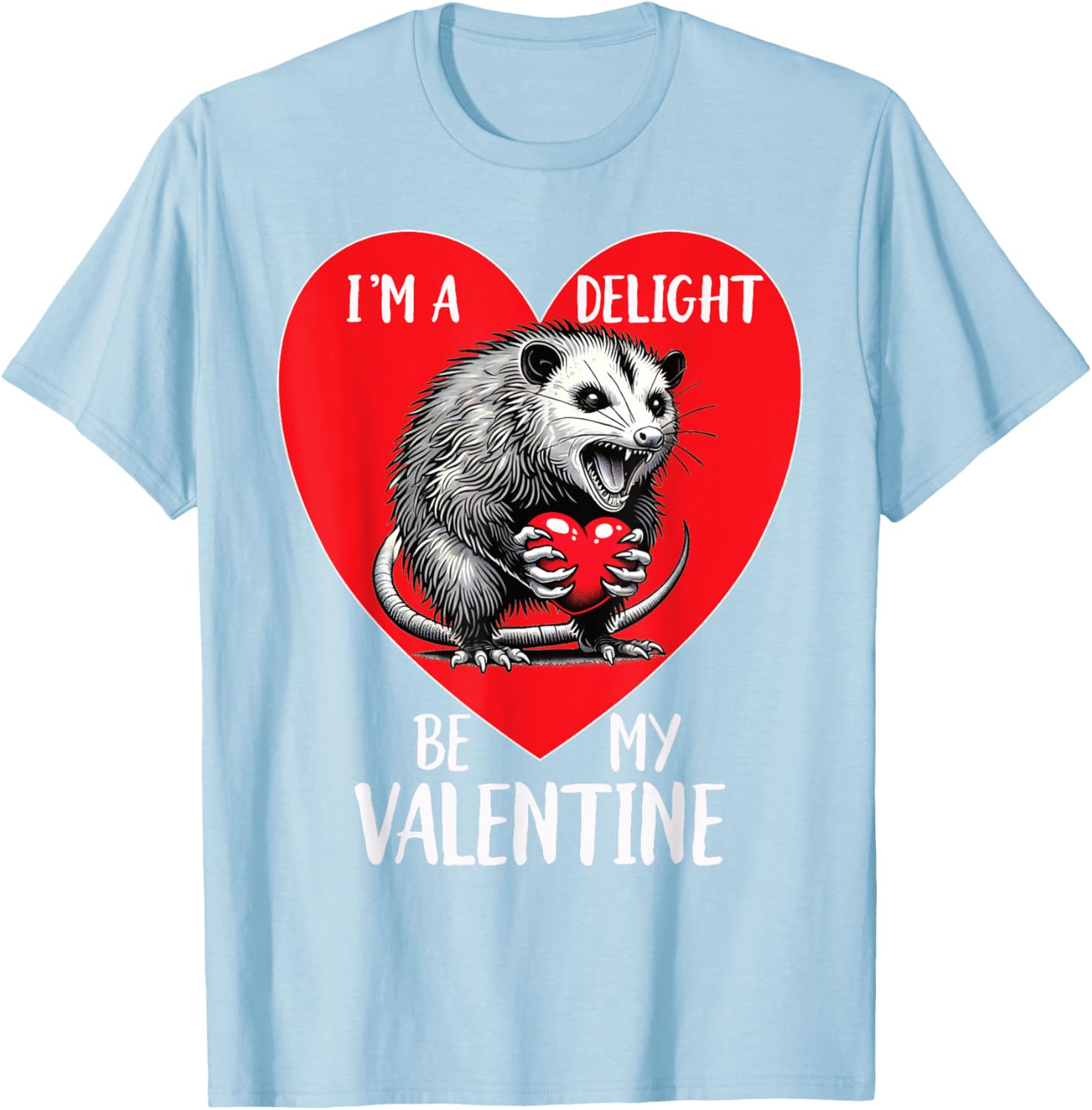 Funny Sarcastic Opossum Be My Valentine T-Shirt for Animal Lovers - 5