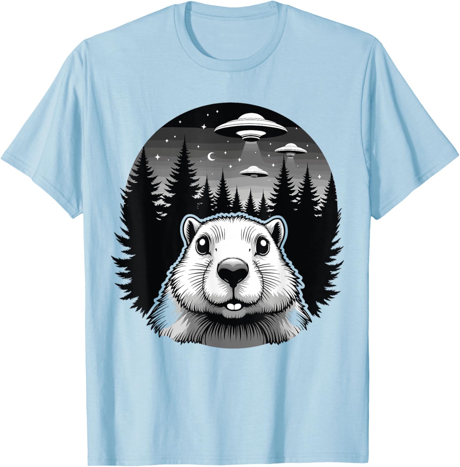 Funny Groundhog Day T-Shirt with UFOs and Aliens - Unique Gift Idea - 1