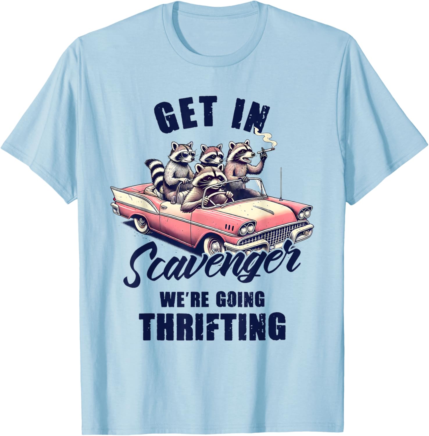 Thrift Hunter Raccoon Lover Scavenger Thrifting T-Shirt for Fun Adventures - 9