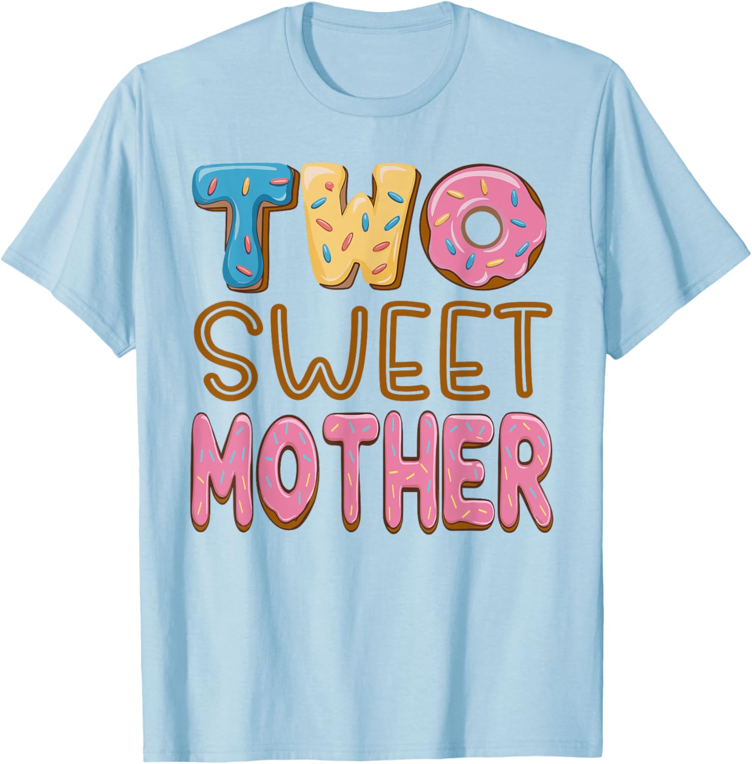 Cute Mom of Two Sweet Donut Birthday Girl T-Shirt for 2nd Birthday Celebration - 2