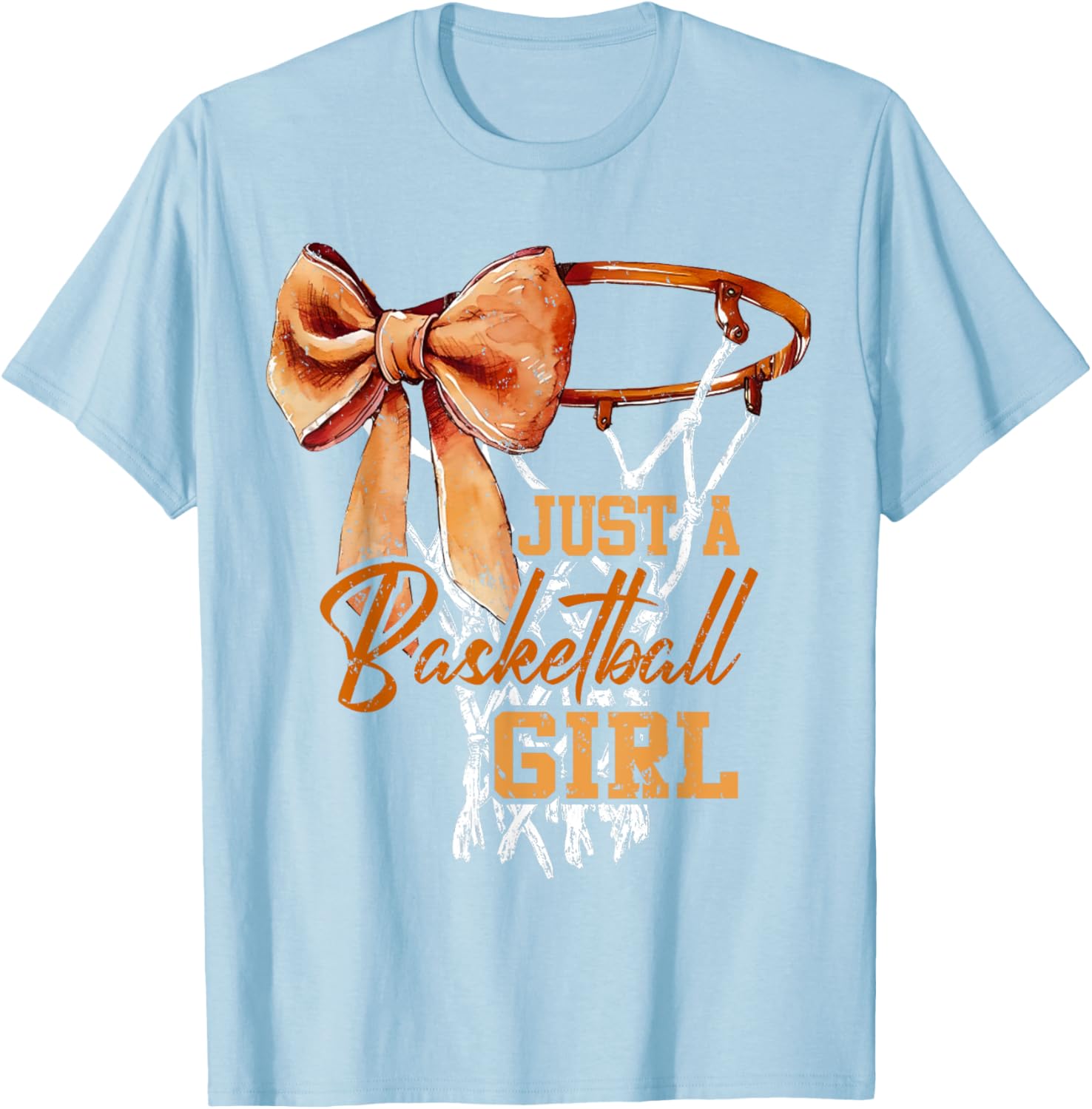 Just A Basketball Girl Cute Bow T-Shirt for Trendy Young Athletes - 20