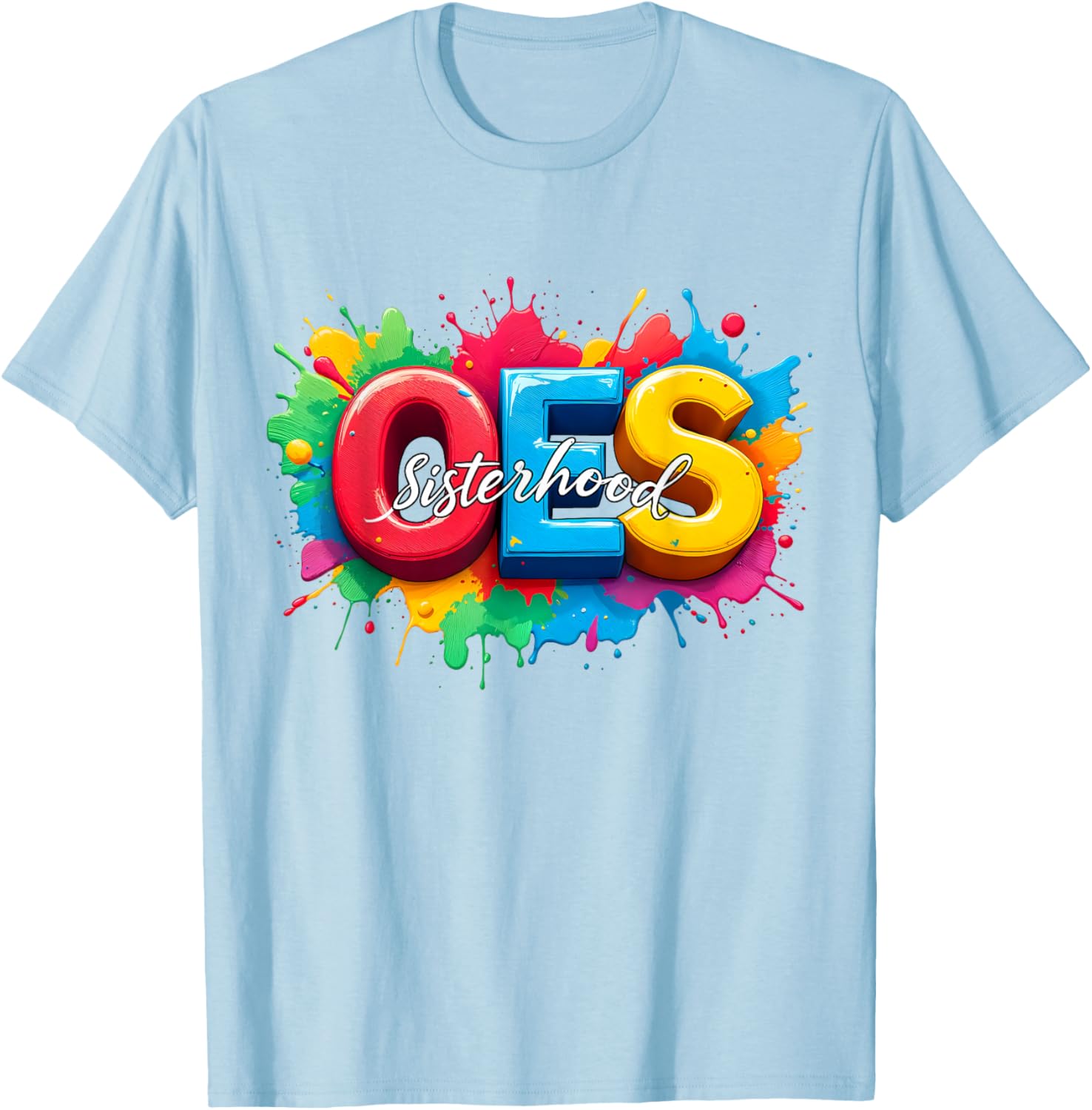 Colorful OES Sisterhood Watercolor T-Shirt for Eastern Star Fans - 24
