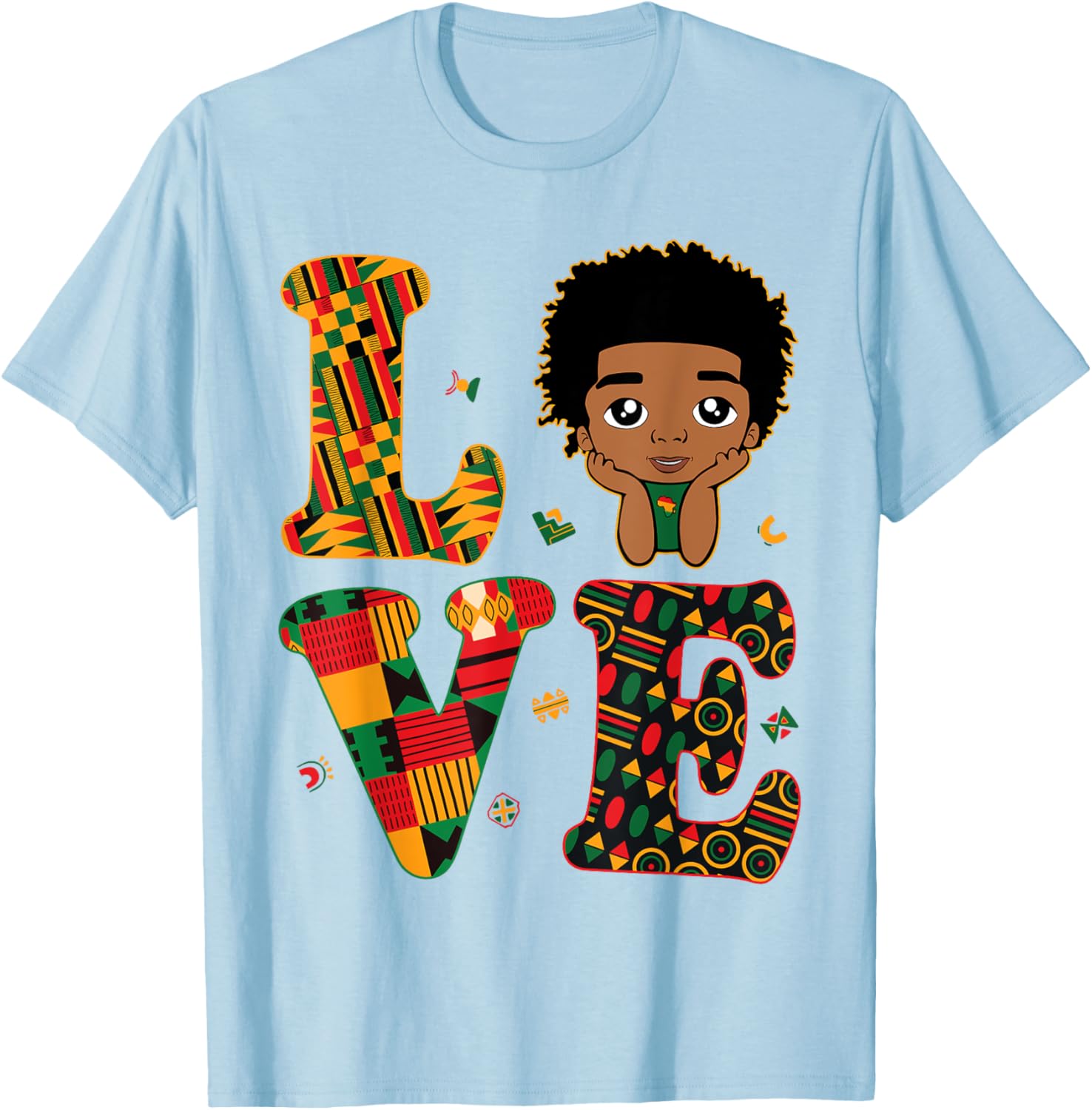 Proud LOVE African Kente Toddler Boys T-Shirt for Black History Month - 2