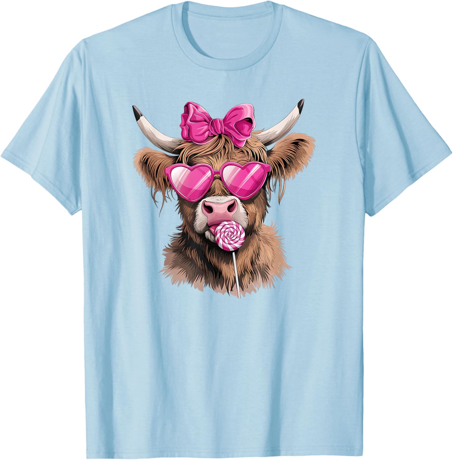 Adorable Cow with Bow Women's T-Shirt Perfect for Valentine's Day Gift - 10