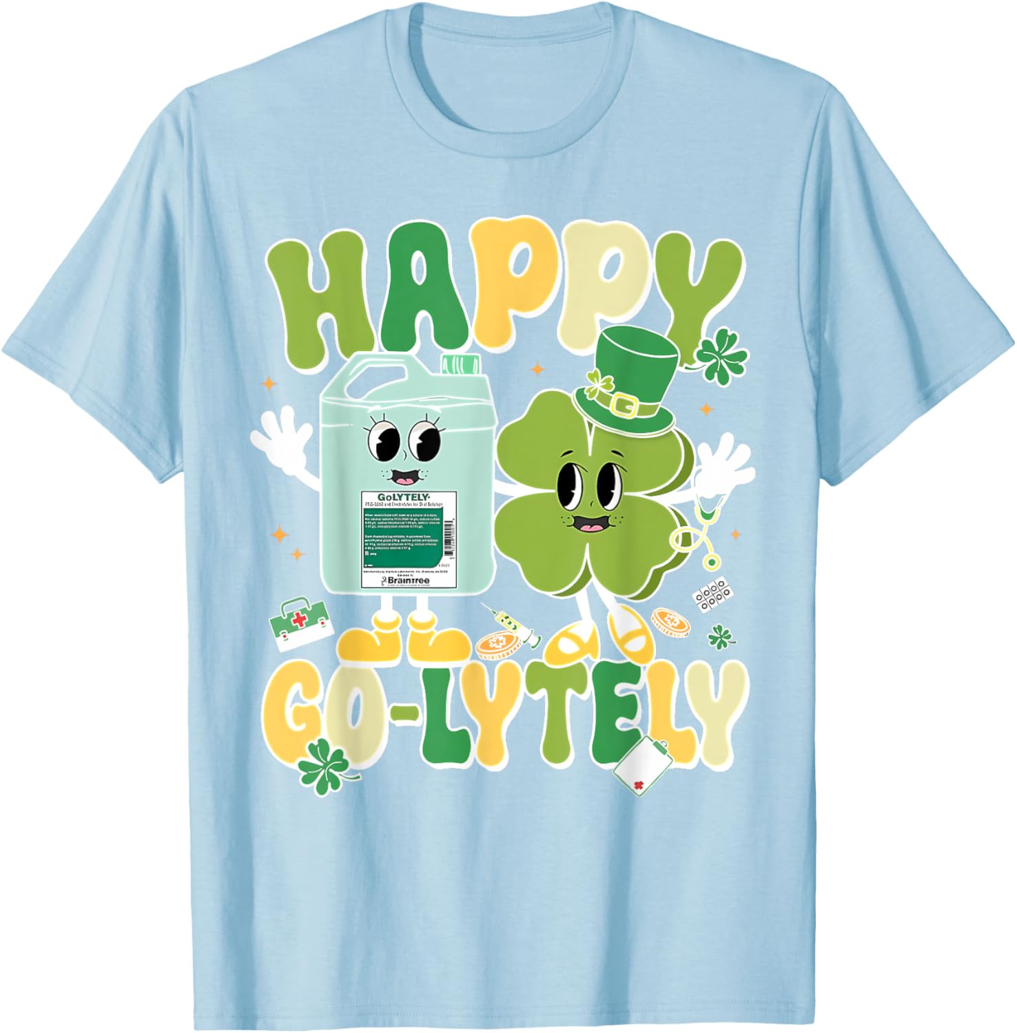 Happy Go-Lytely St Patrick's Day GI Nursing Humor T-Shirt for Fun Nurses - 12