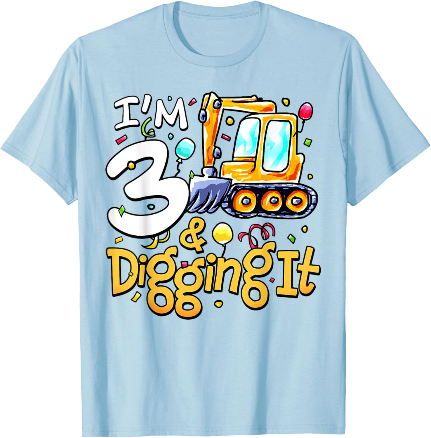 Construction Themed 3rd Birthday Shirt for Boys Cute T-Shirt Gift - 8