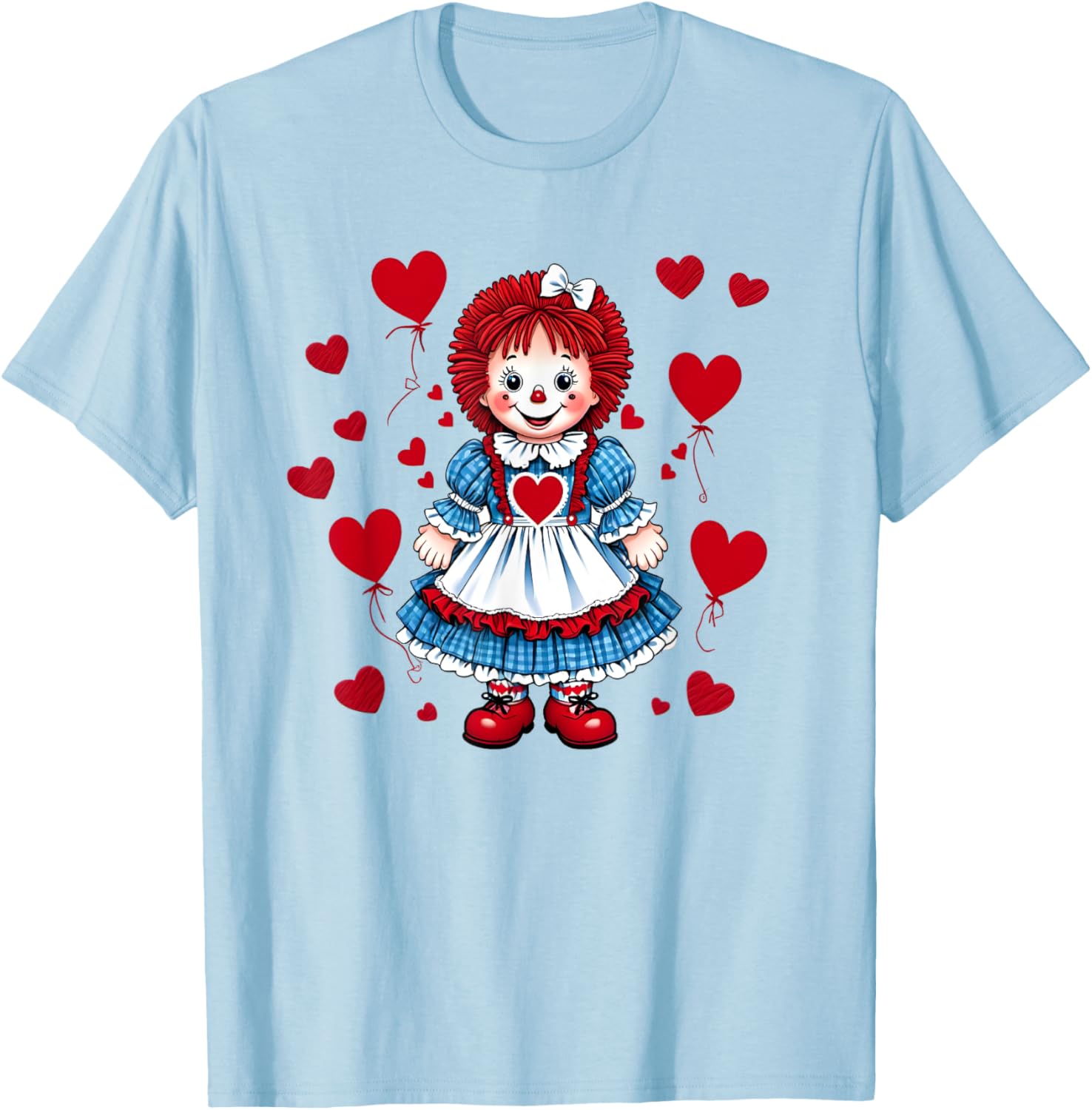 Raggedy Ann Valentine's Day Heart T-Shirt for Sweethearts and Friends - 11