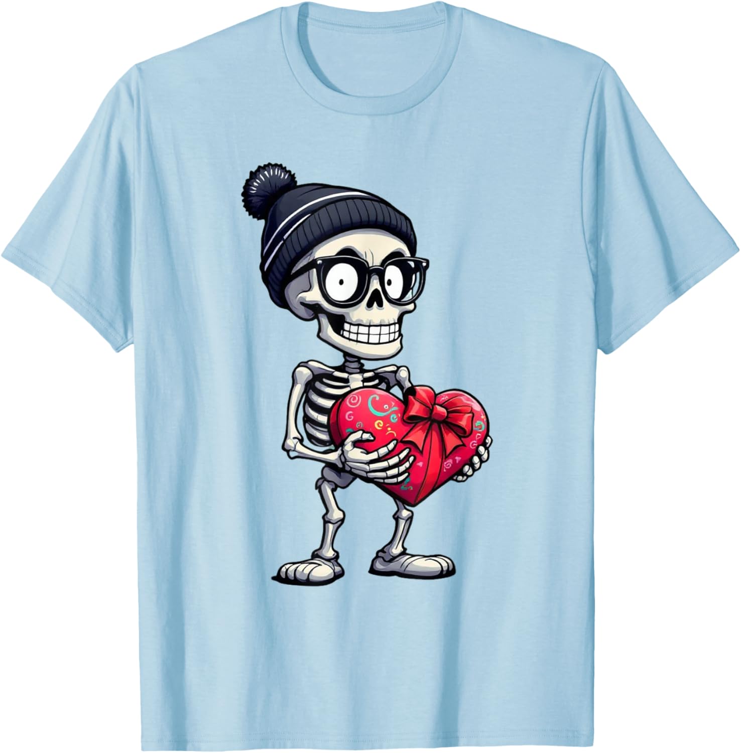 Funny Skeleton Heart Valentine's Day T-Shirt for Men and Women - 4