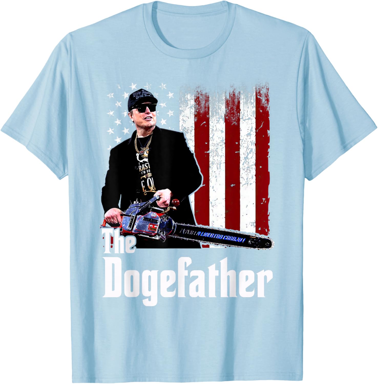 The Dogefather Chainsaw USA Flag T-Shirt for Men and Women - 2
