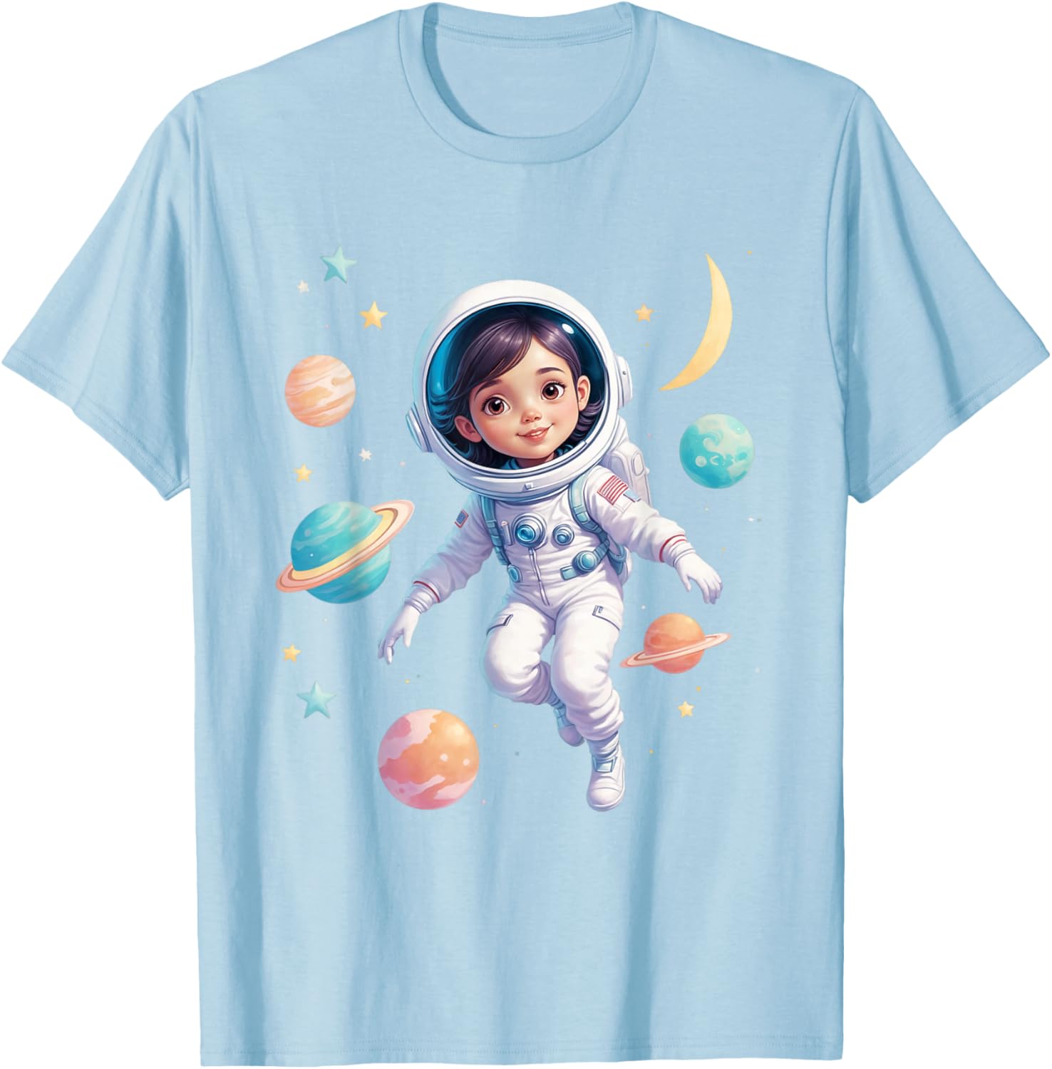 Cute Space Girl Astronaut T-Shirt for Cosmic Explorer Fans - 5