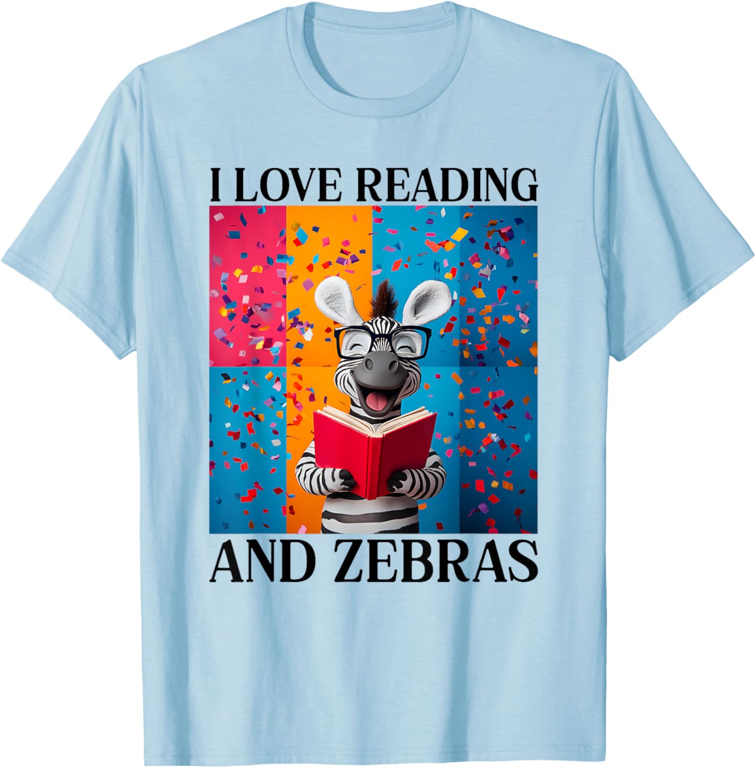 Cute Zebra Reading T-Shirt for Book Lovers - Love Reading Apparel - 8