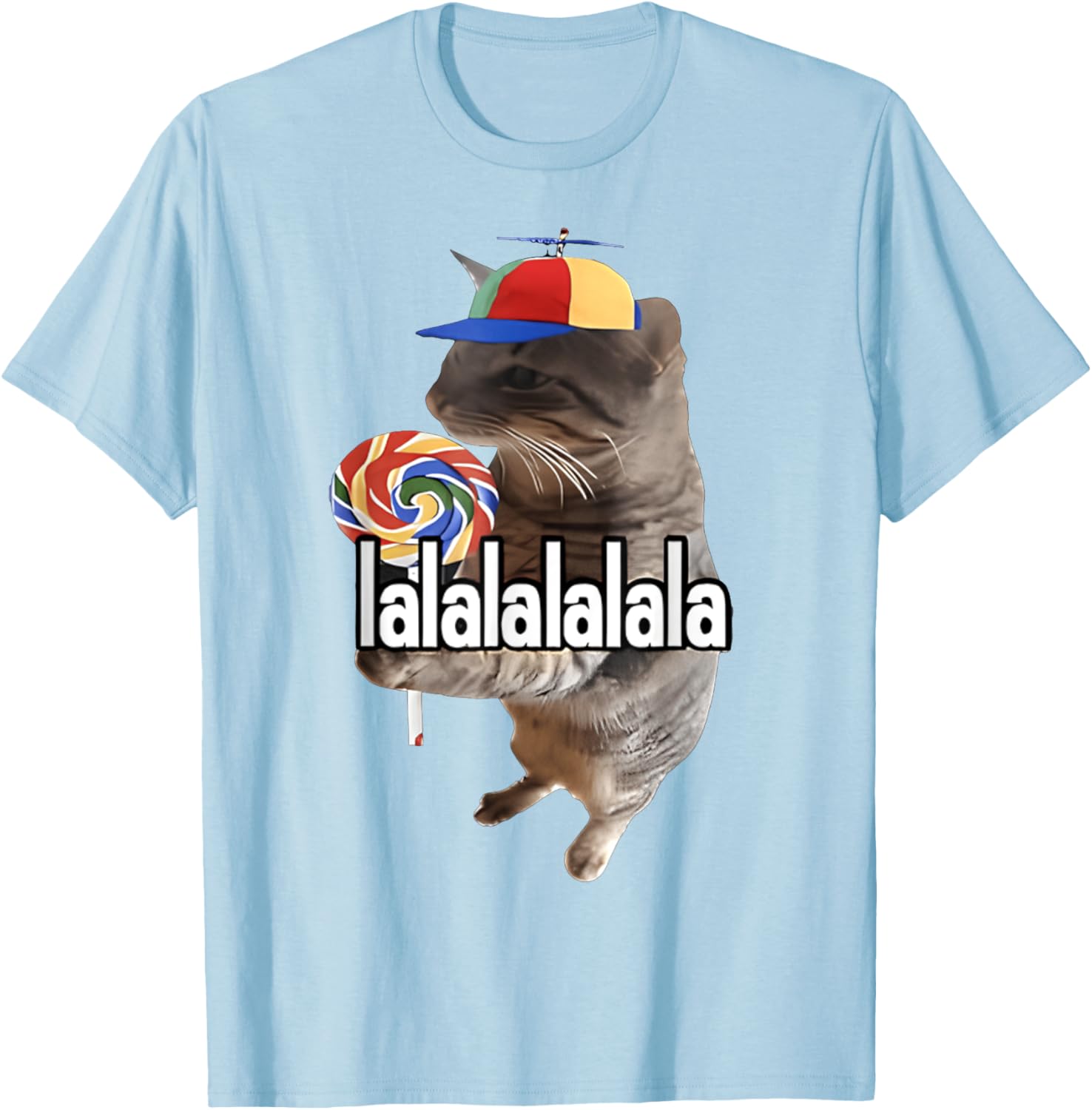 Silly Cat with Lollipop Funny Meme T-Shirt for Men, Women, Kids - 24