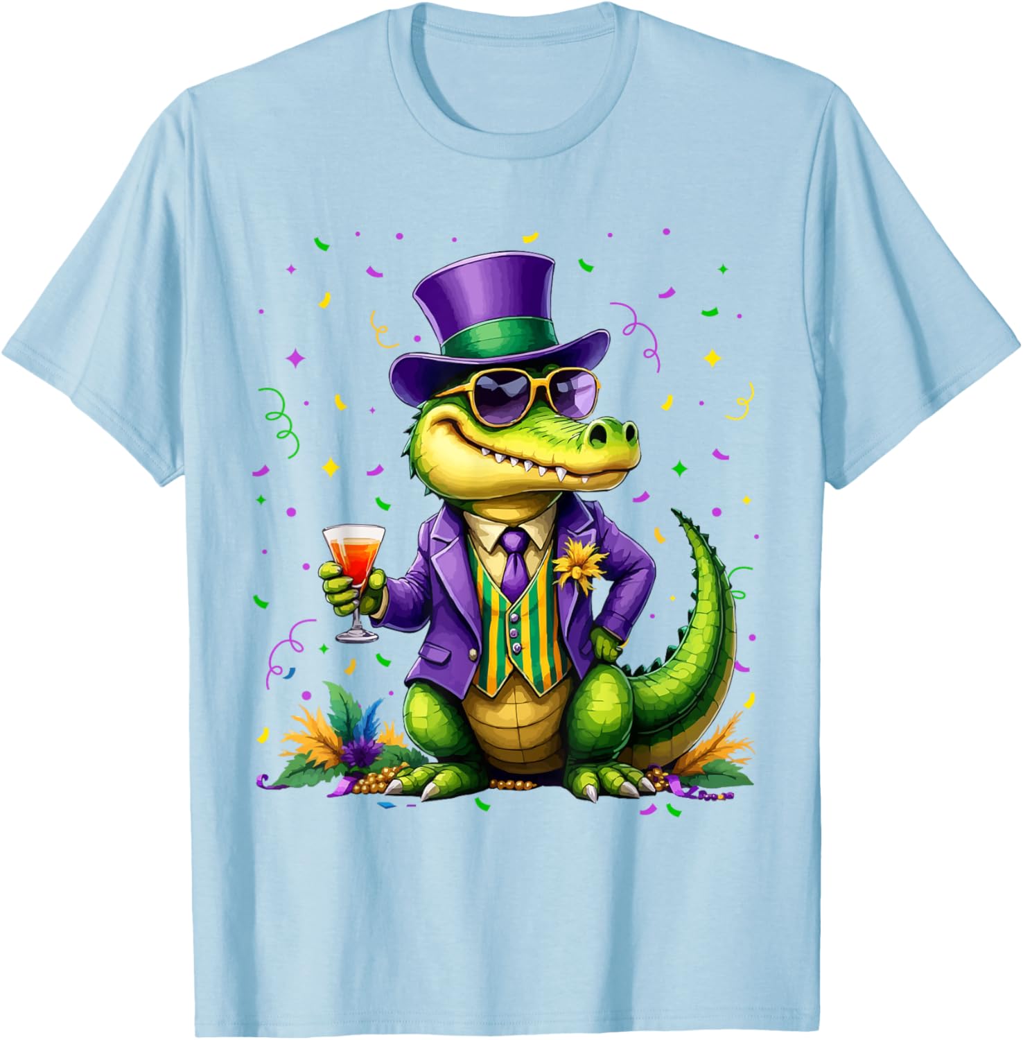 Mardigator Alligator Costume T-Shirt for Mardi Gras Fun Unisex Apparel - 3
