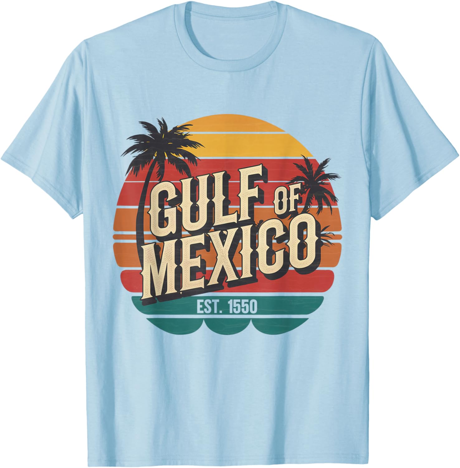 Vintage Gulf of Mexico EST 1550 Retro T-Shirt for Beach Lovers - 14