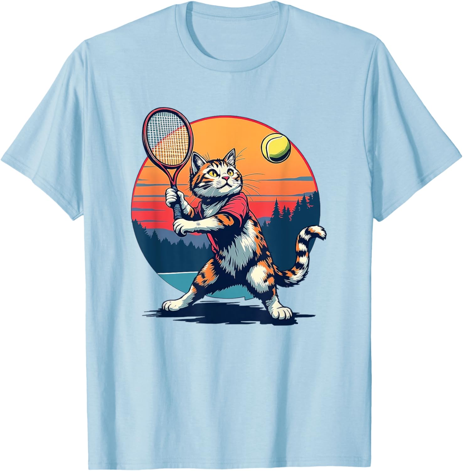 Funny Cat Playing Tennis T-Shirt for Cat Lovers - Unisex Apparel - 2