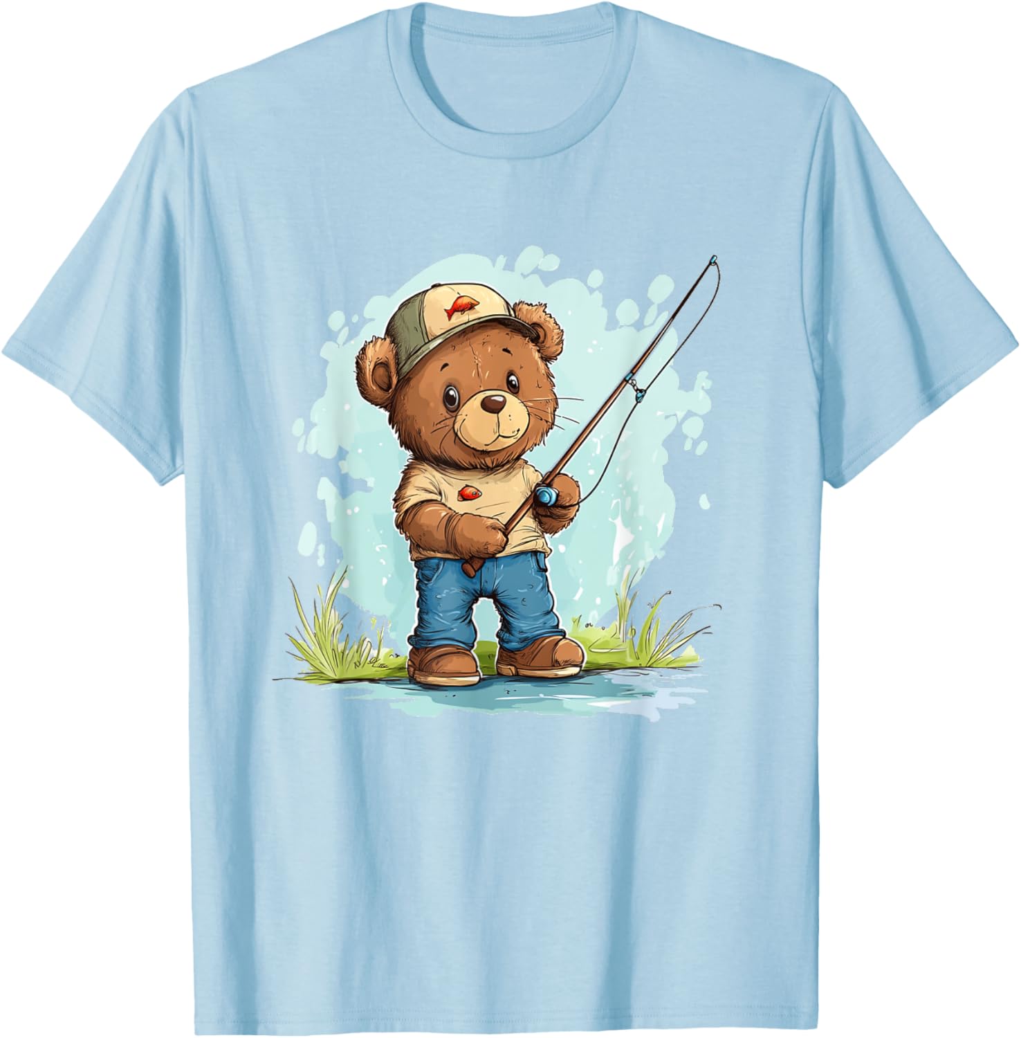 Fishing with Teddy Bear Graphic T-Shirt for Fun Seekers and Adventurers - 20