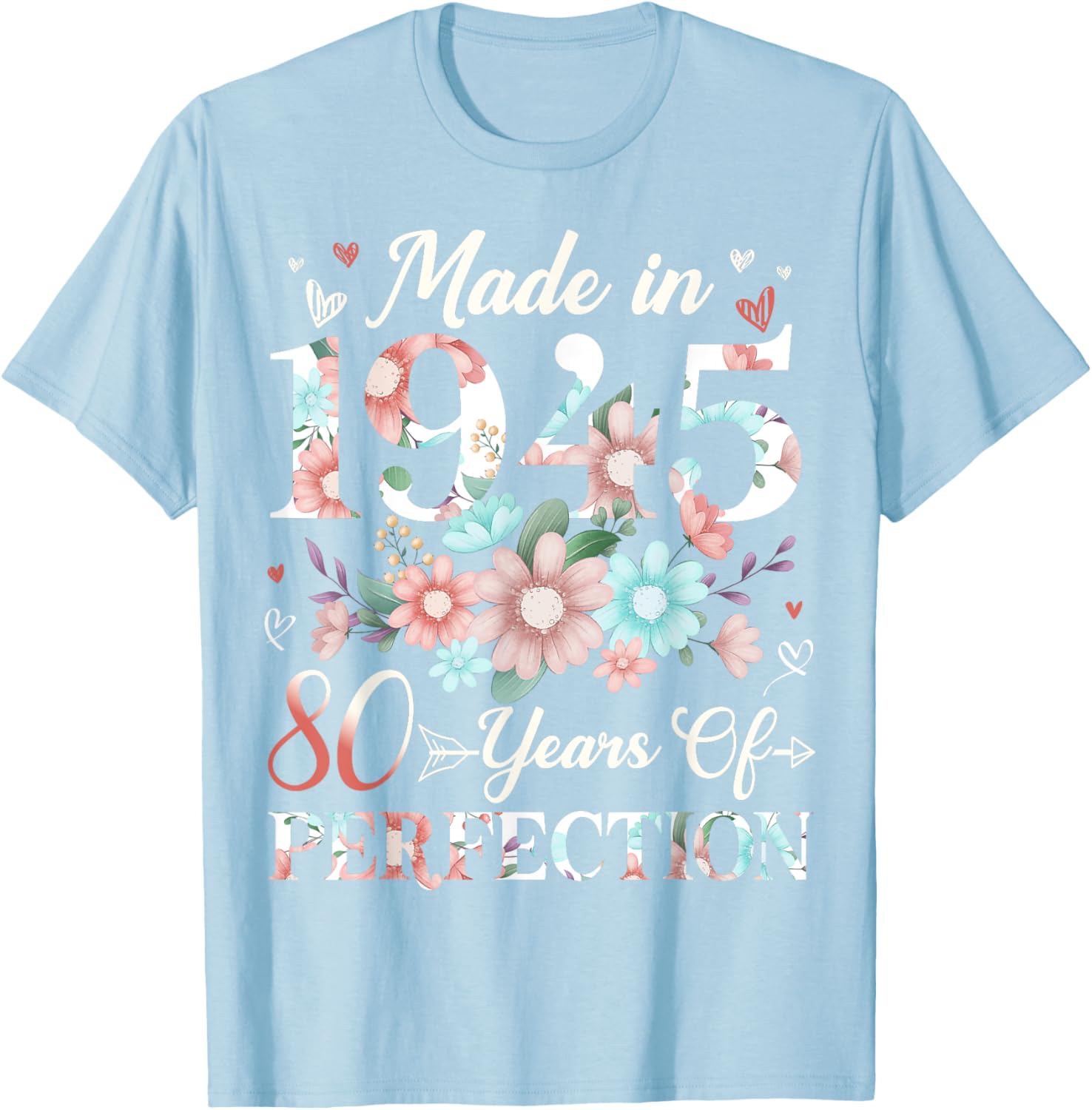 Floral 80th Birthday T-Shirt for Women - Celebrating 80 Years of Joy - 17
