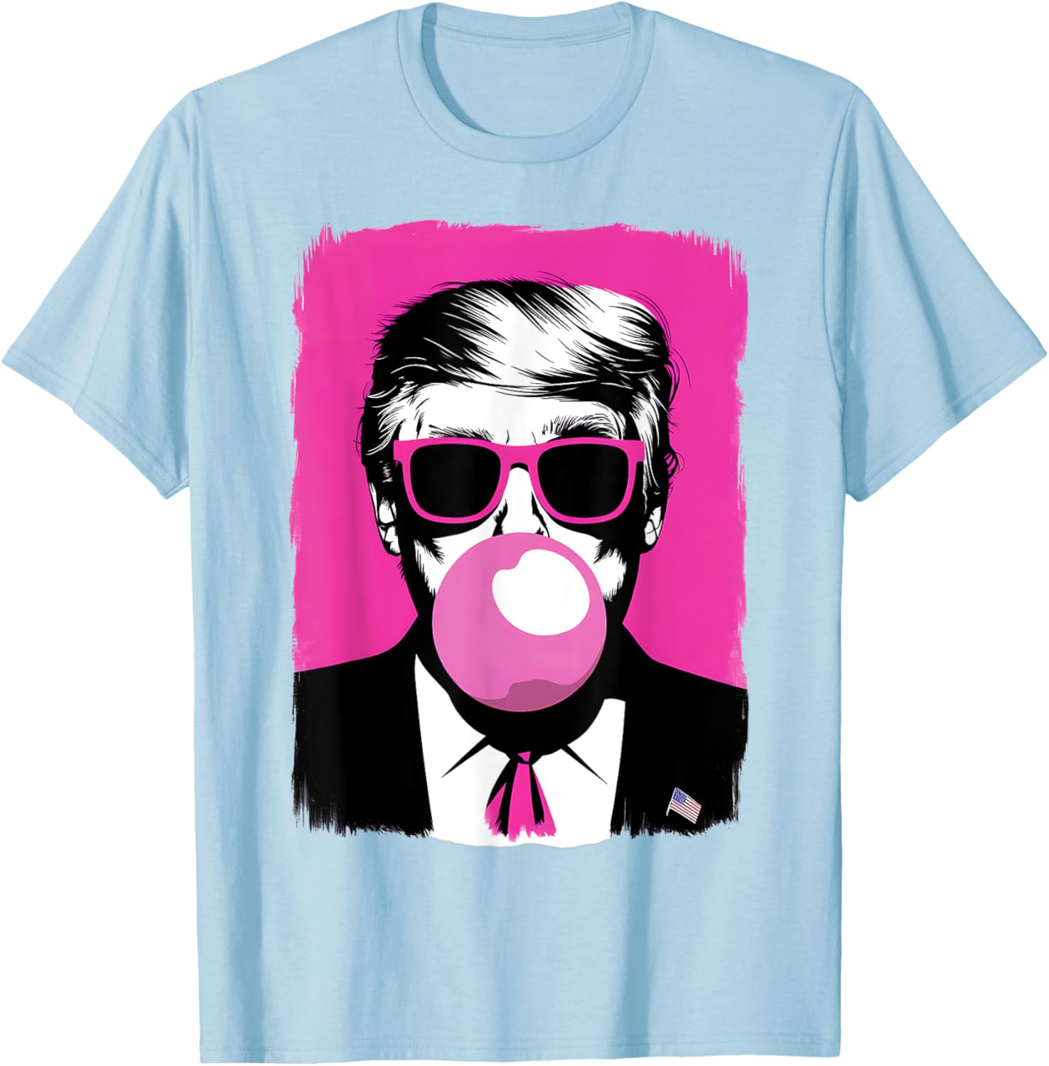 Funny Trump Pink Bubble Gum Sunglasses T-Shirt for Trendy Style - 2