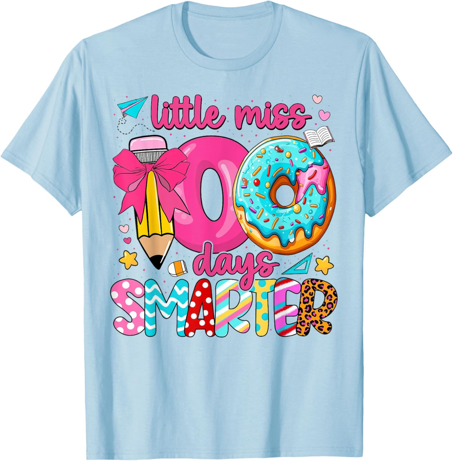 Little Miss 100 Days Smarter Girls T-Shirt for 100th Day of School - 11