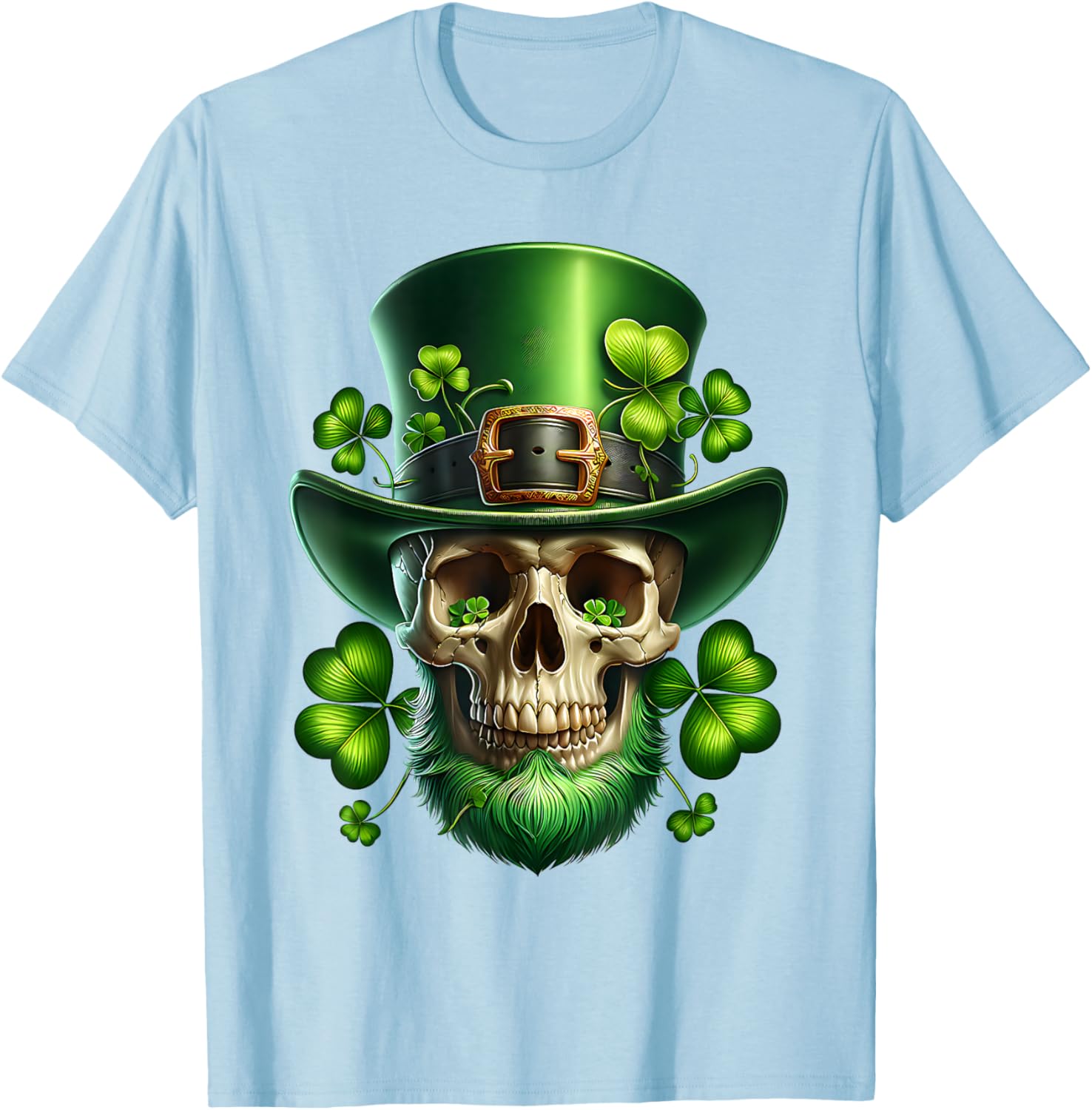 Saint Patrick's Day Sugar Skull T-Shirt for Festive Celebrations - 12