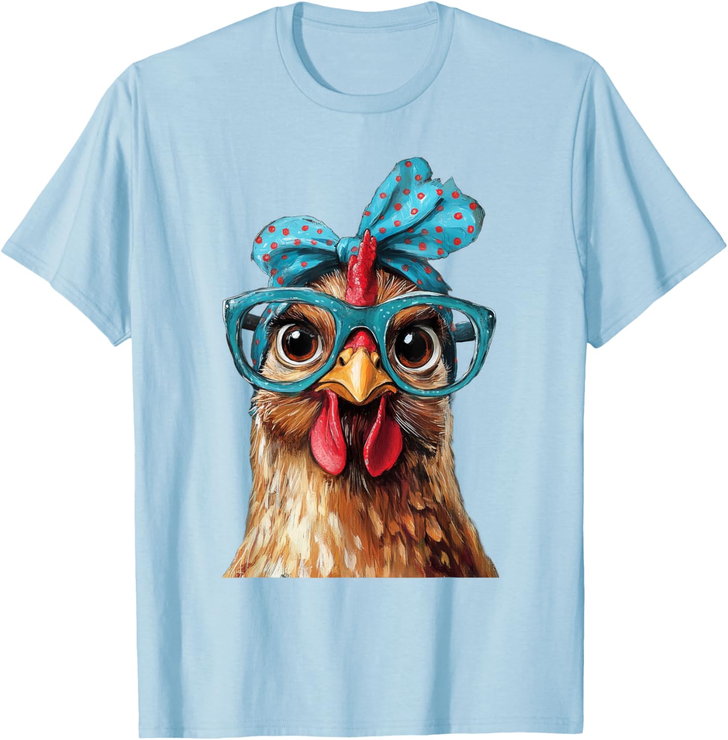 Cool Chicken in Bandana and Glasses Graphic T-Shirt for Fun Style - 15