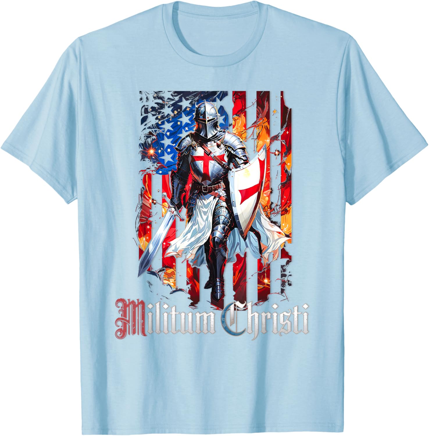 Catholic Knight Templar Crusader Cross T-Shirt for Faith and Style - 16