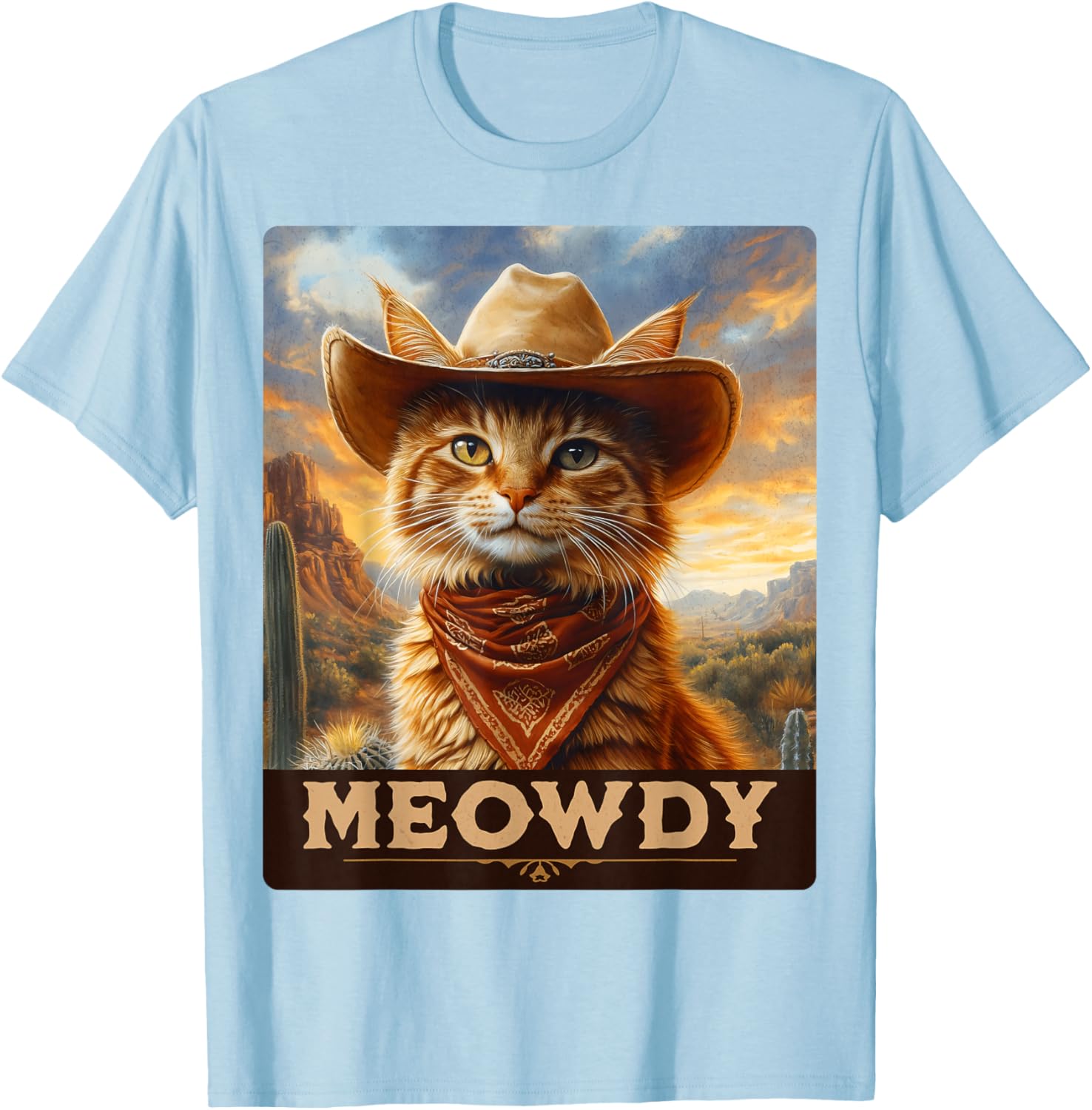 Meowdy Cowboy Cat T-Shirt for Wild West Cat Lovers and Fans - 13