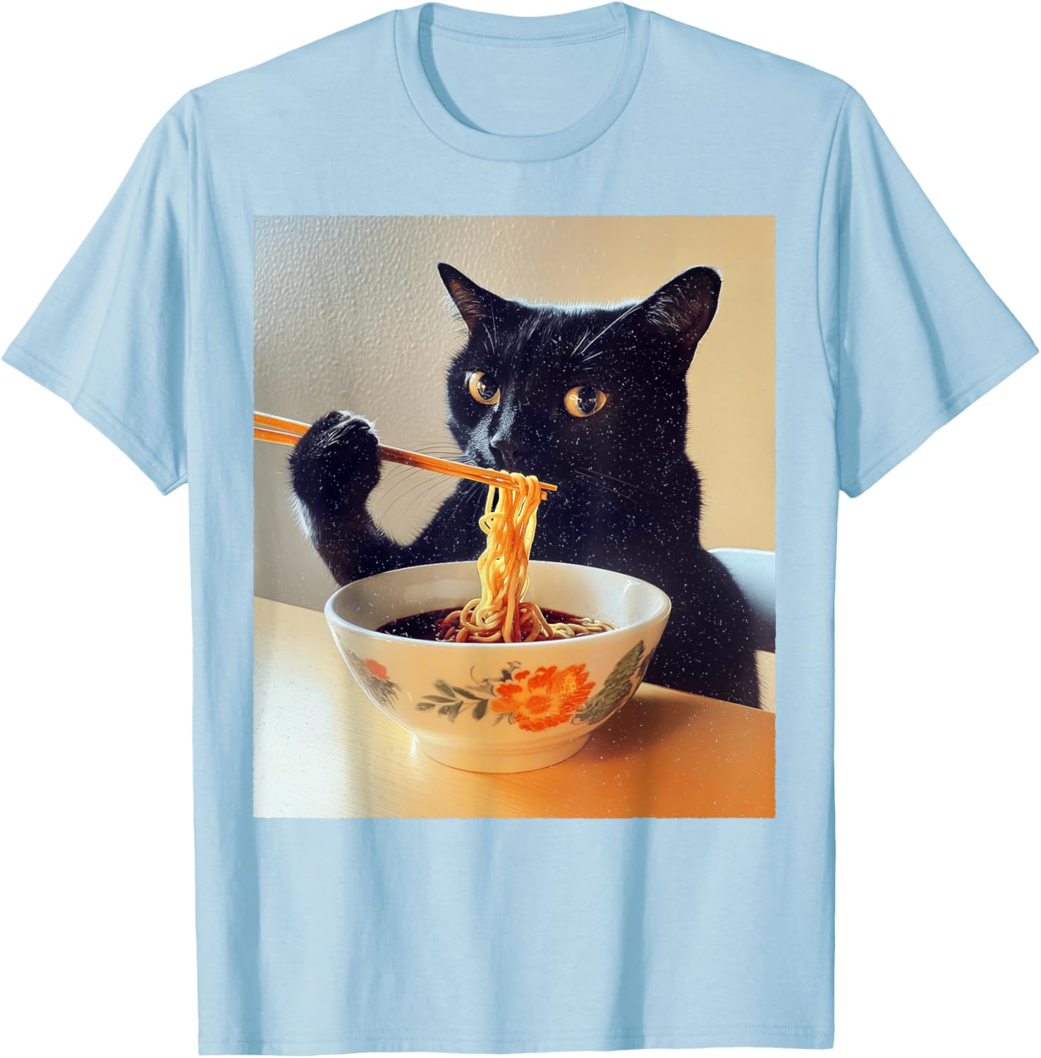 Funny Black Cat Ramen Lover T-Shirt for Noodle Enthusiasts - 8