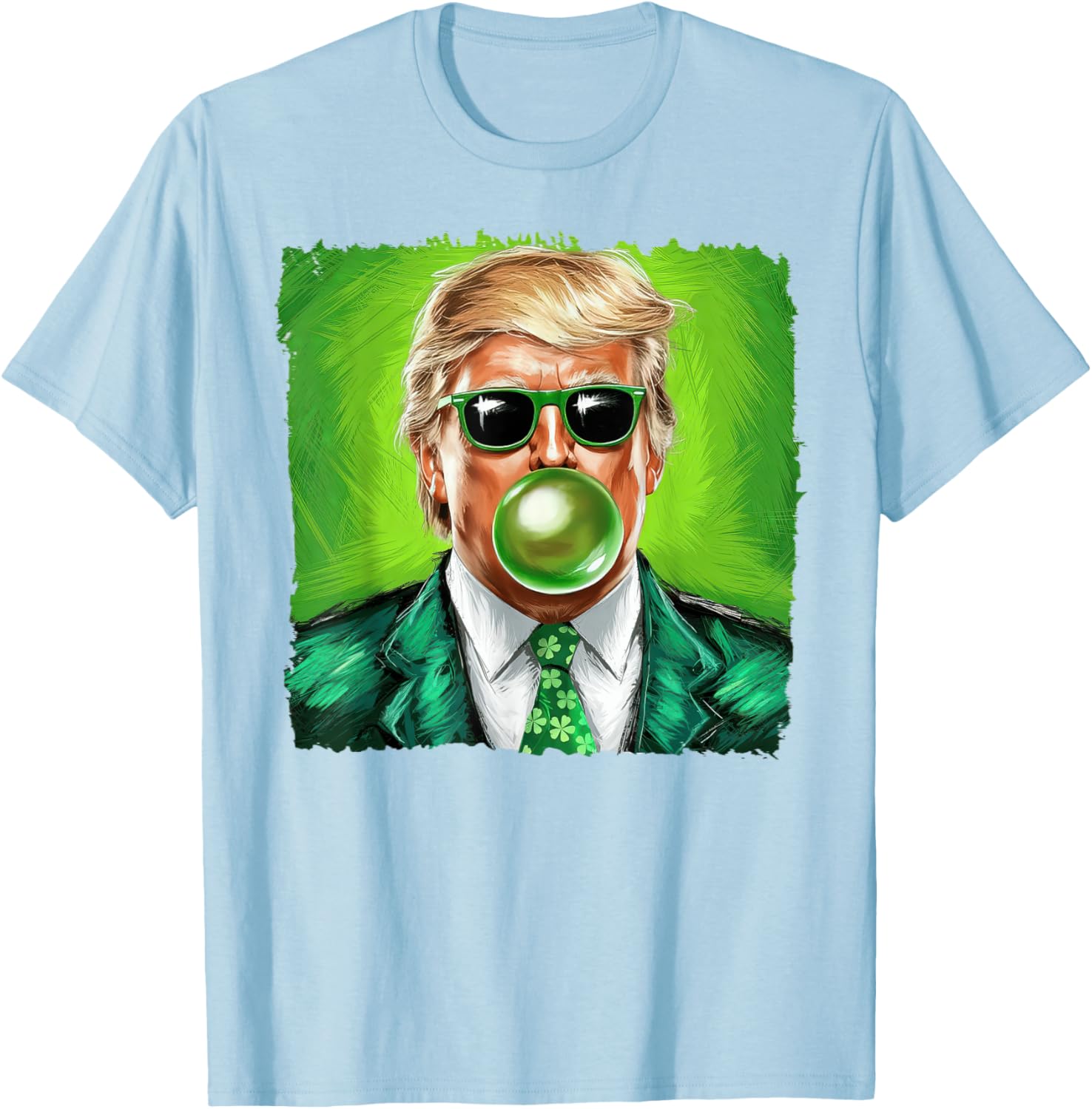 Trump Bubble Gum Sunglasses St. Patrick's Day T-Shirt for Fun Celebrations - 26