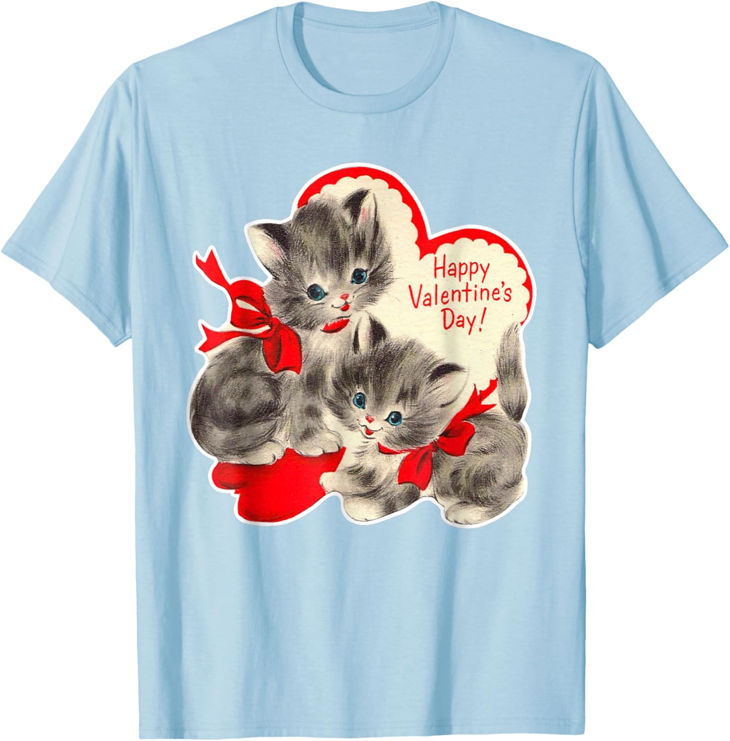 Vintage Valentine's Day Cat T-Shirt Retro Kitten Love Top for Pet Lovers - 25