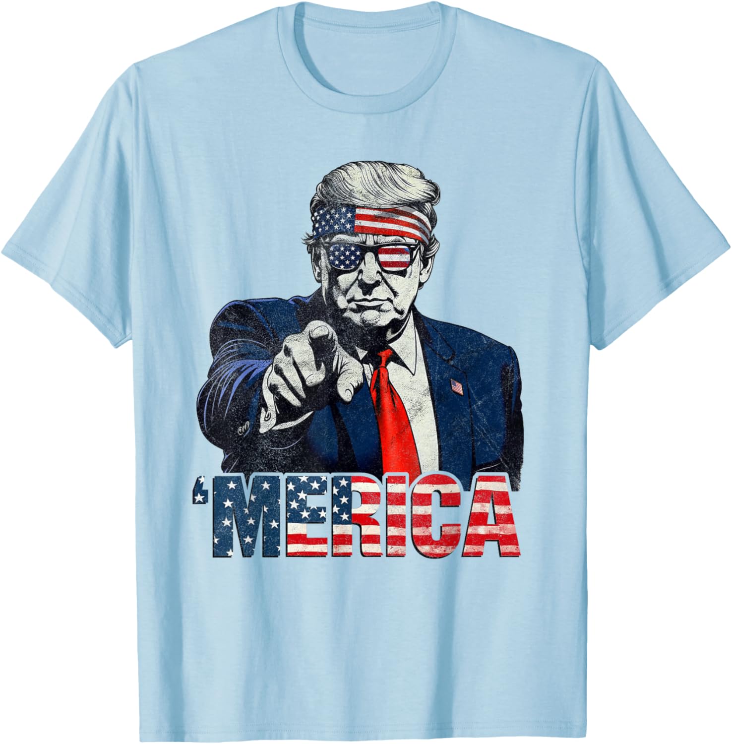 Happy 4th of July Merica Trump American Flag T-Shirt for Celebrations - 18