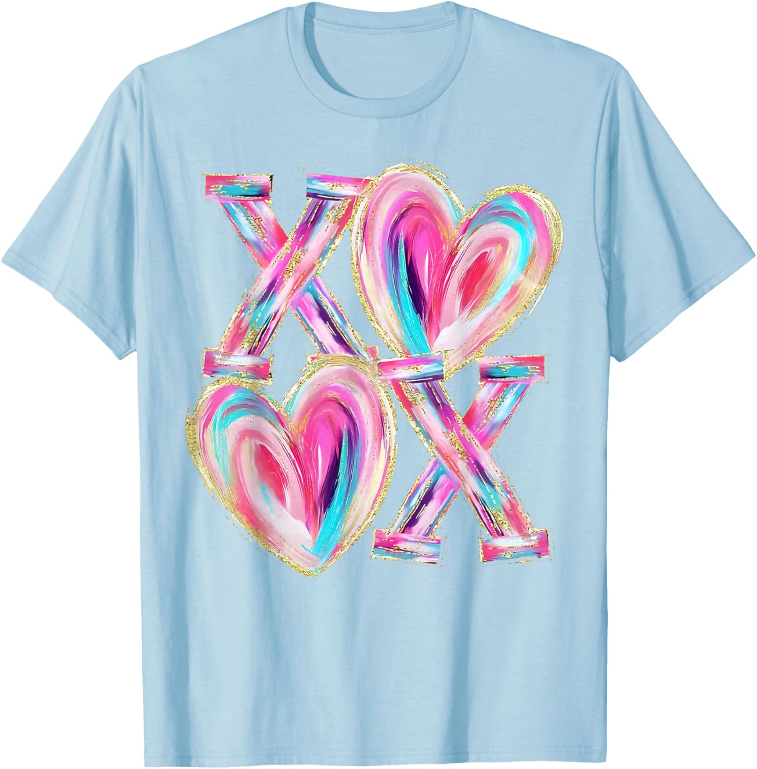 Valentine Abstract Heart T-Shirt for Girls and Women - Cute and Stylish - 11