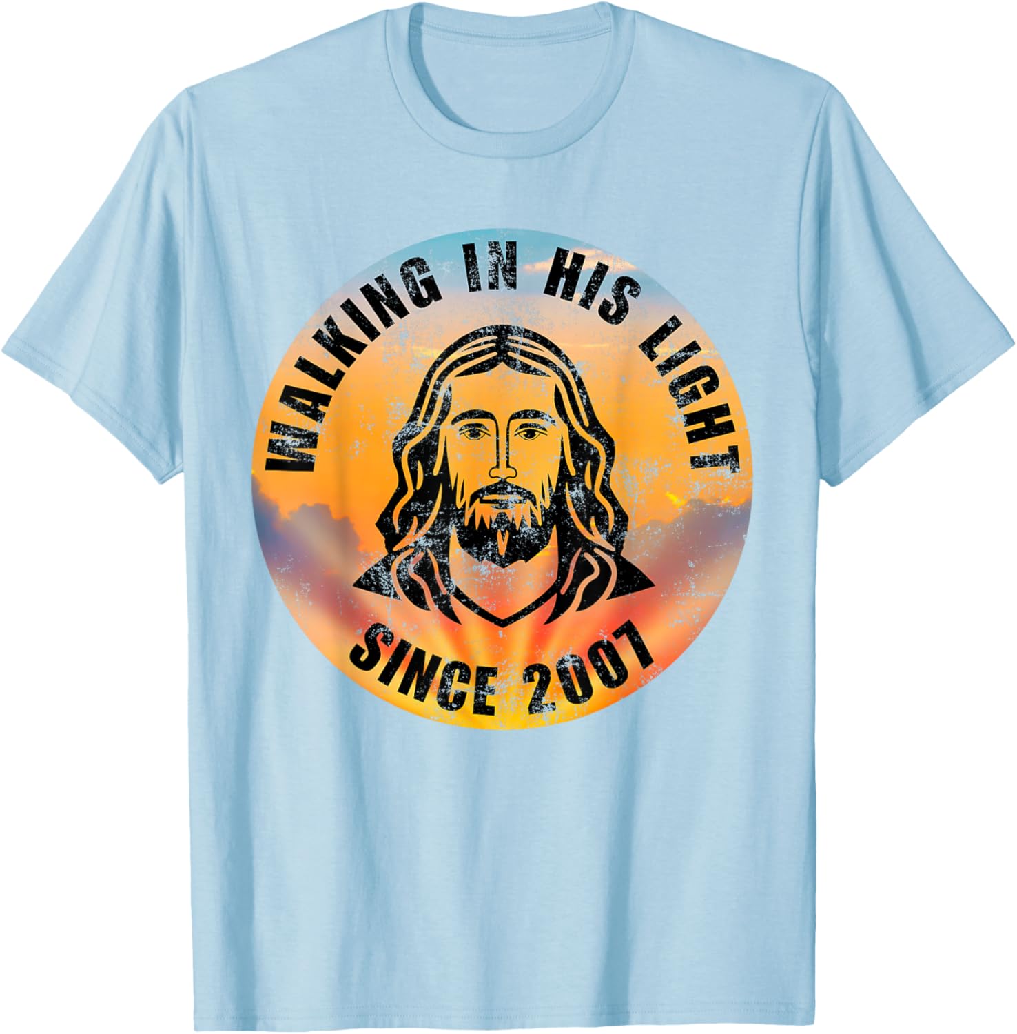 Christian Positivity Quote T-Shirt Walking In His Light Since 2007 - 8