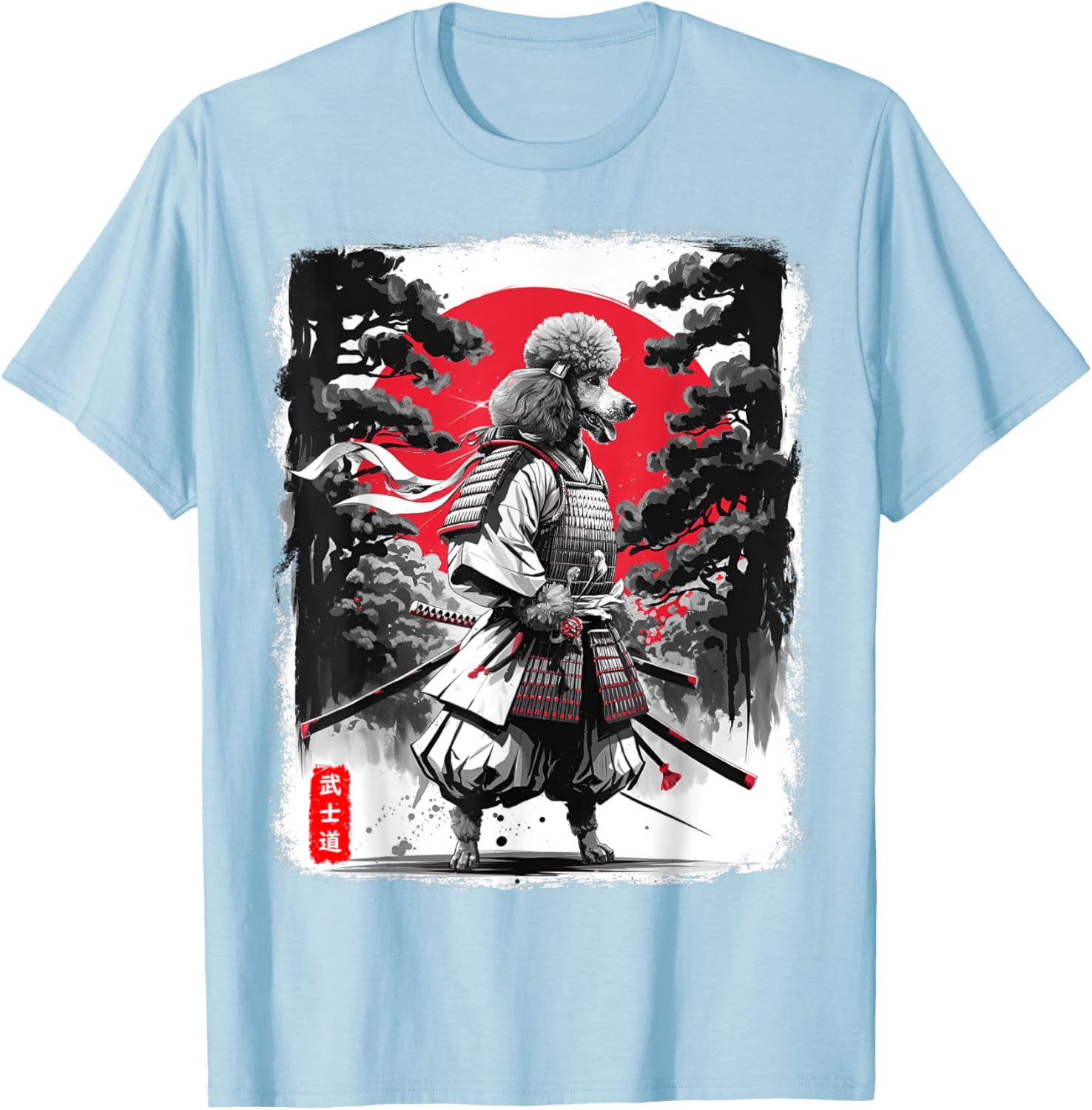 Poodle Samurai Warrior Sunset T-Shirt for Men and Women - Japanese Vibes - 19