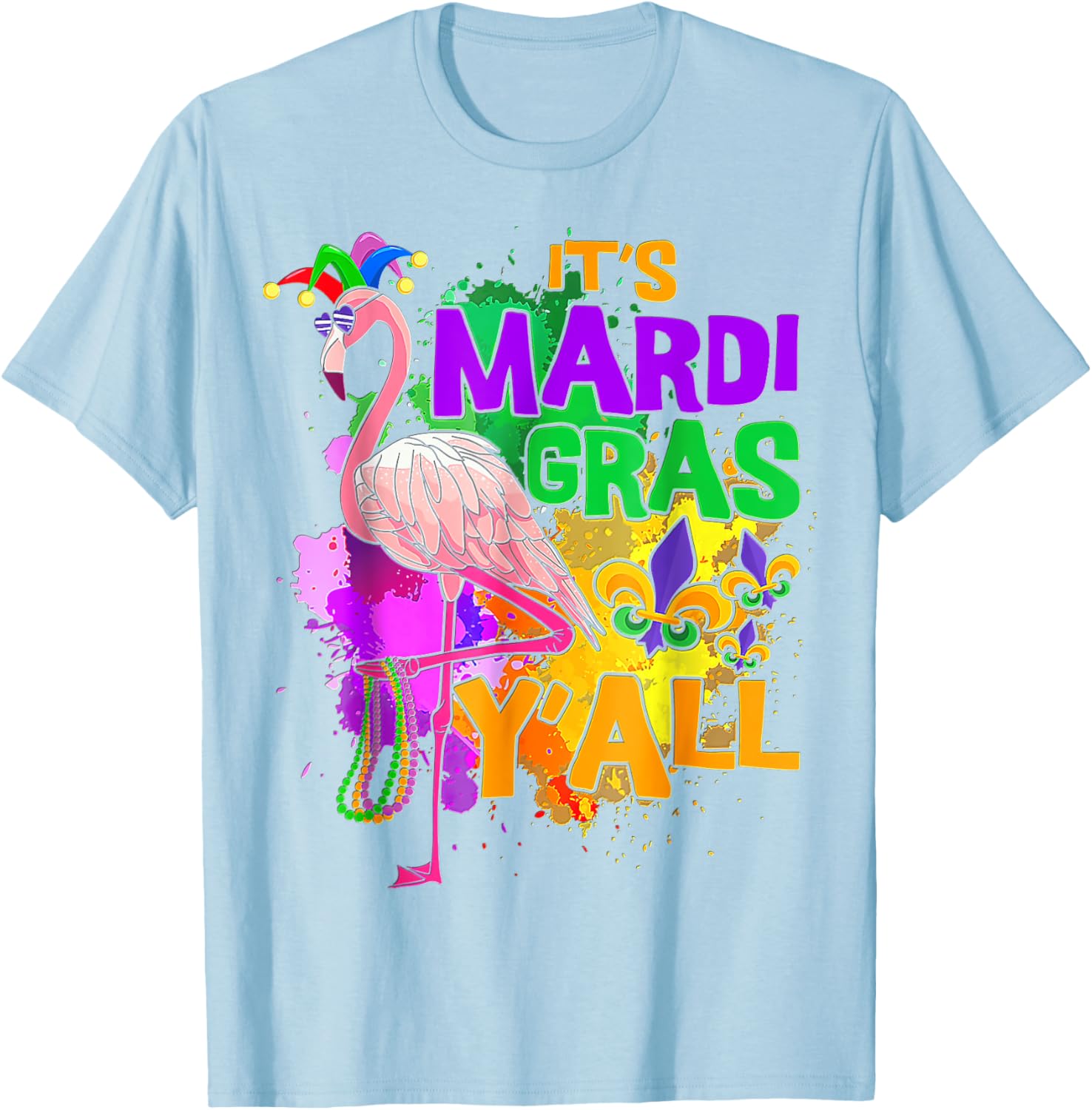 Flamingo Mardi Gras Carnival Party T-Shirt for Fun Festive Celebrations - 19