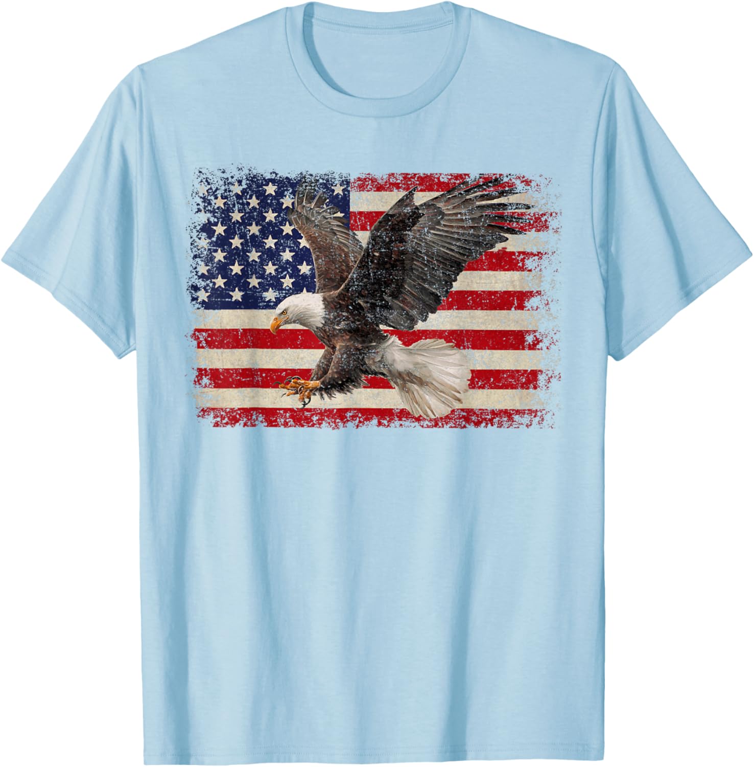 Patriotic Bald Eagle 4th of July T-Shirt with USA Flag Design - 6