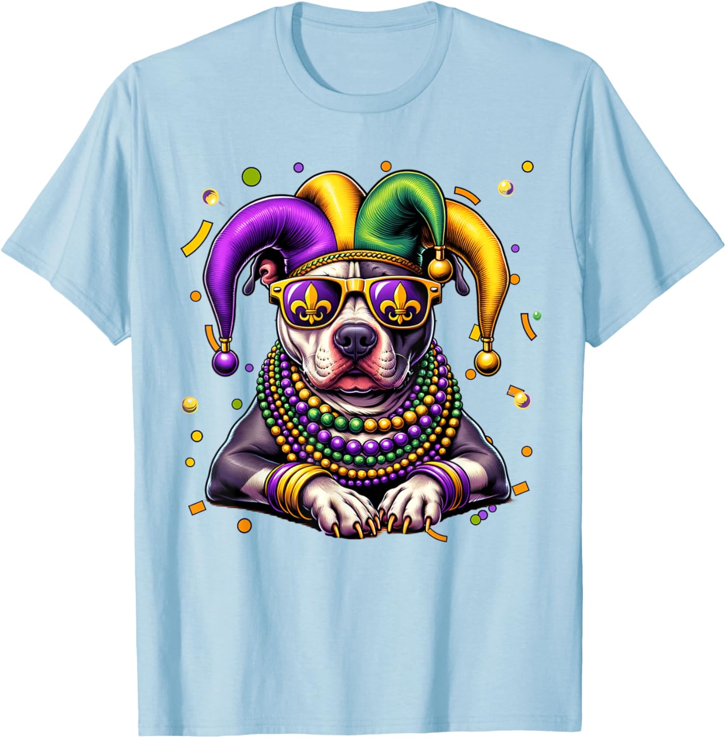Mardi Gras Pitbull Festival T-Shirt for Men and Women - Fun Carnival Wear - 3