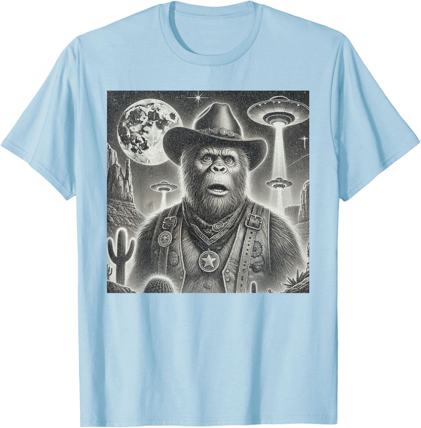 Bigfoot UFO Selfie T-Shirt for Fun Loving Alien Enthusiasts - 11