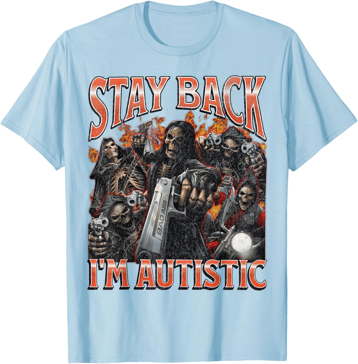 Funny Autistic Skeleton Meme Graphic T-Shirt for Unique Style and Comfort - 3