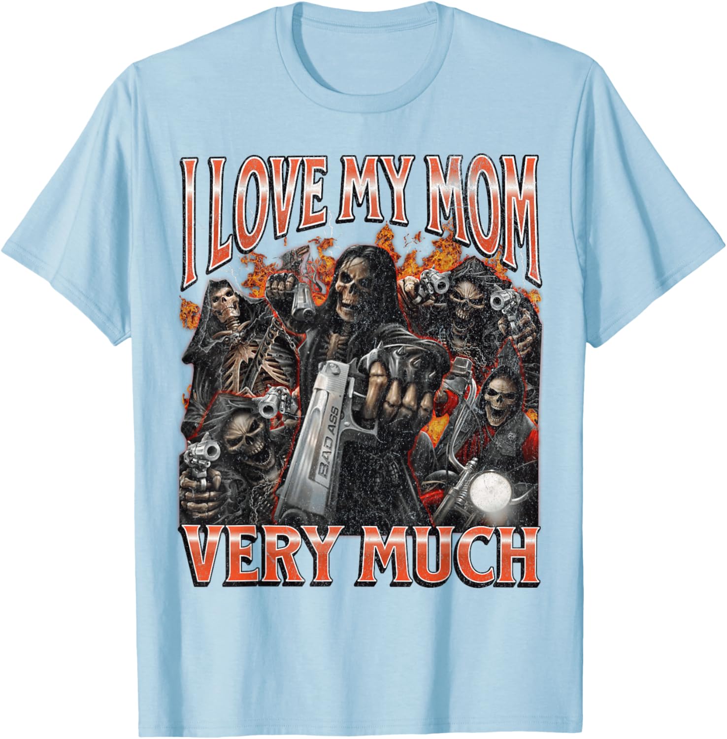 Funny I Love My Mom Skeleton Graphic T-Shirt for Unique Style Lovers - 6