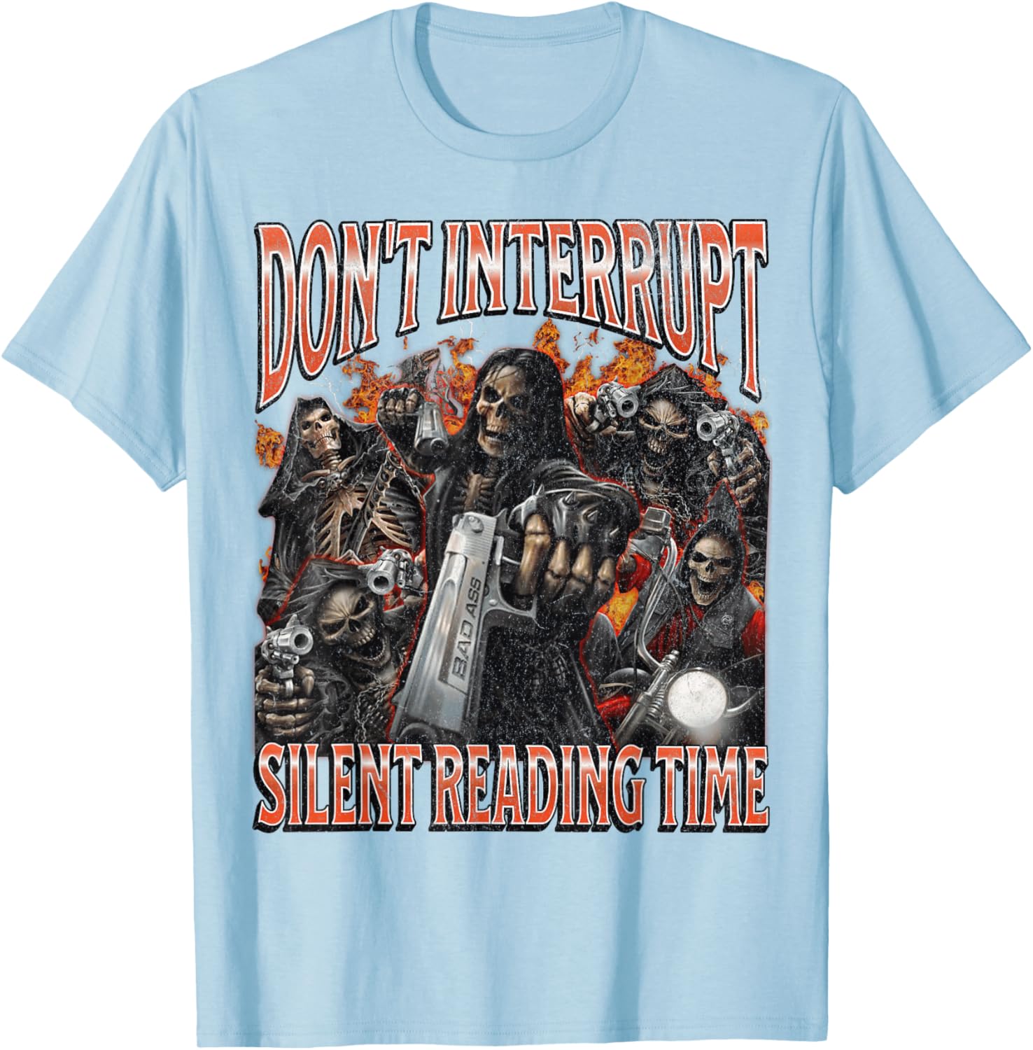 Funny Skeleton Meme T-Shirt Perfect for Silent Reading Time Lovers - 10