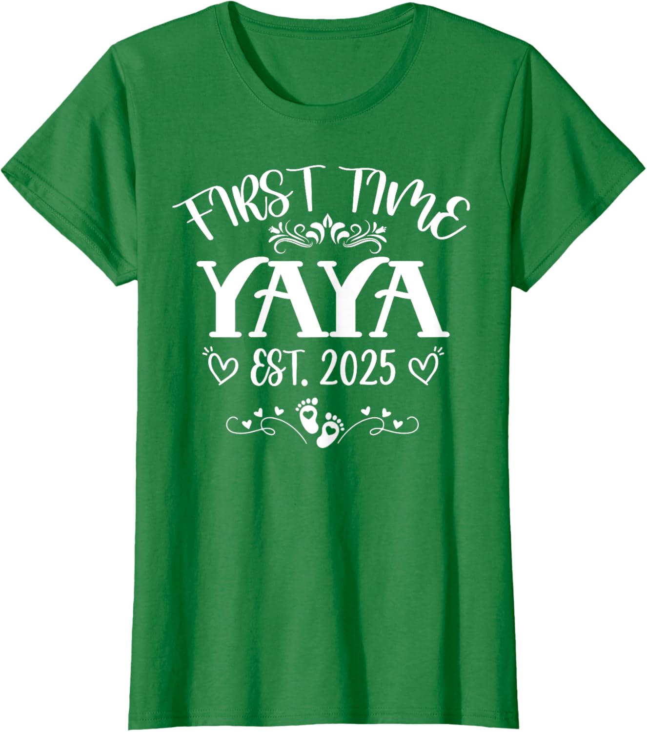 Womens First Time Yaya Est 2025 Soon to Be Mom Mother's Day T-Shirt - 16